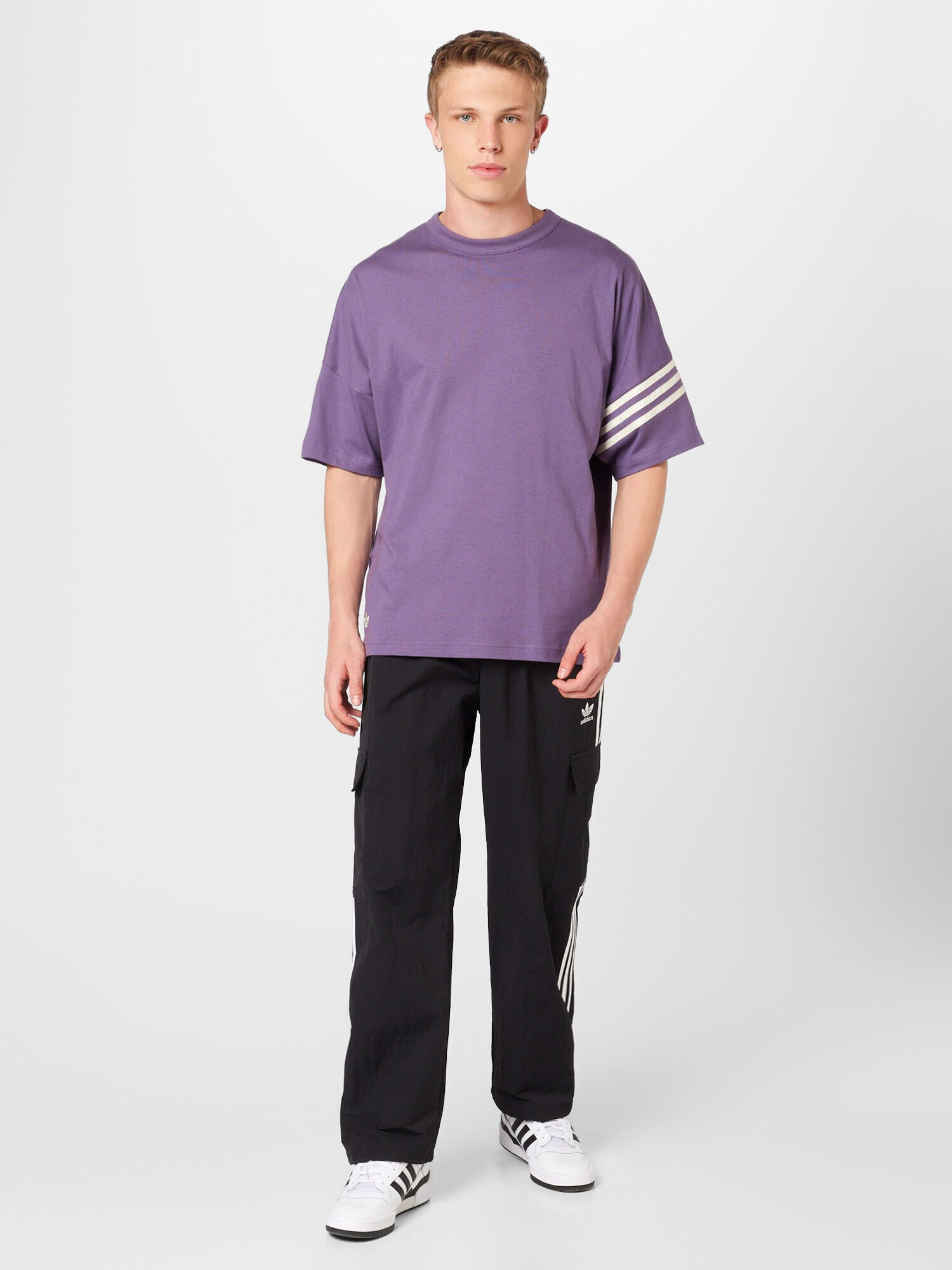 ADIDAS ORIGINALS Tricou 'Adicolor Neuclassics' mov închis / alb - Pled.ro