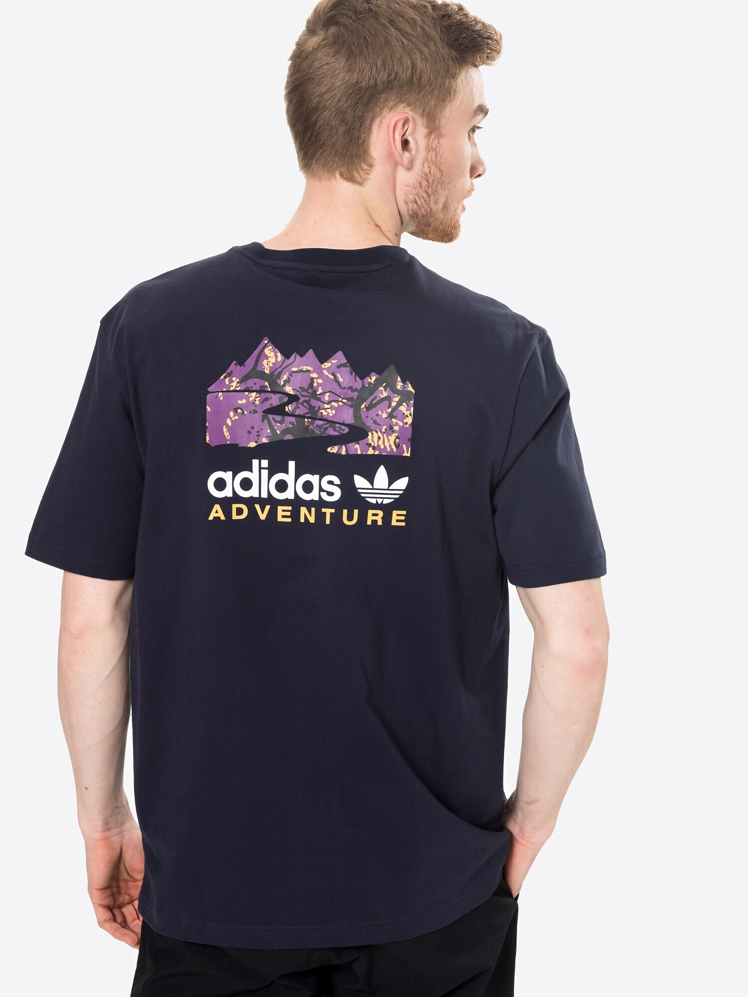 ADIDAS ORIGINALS Tricou mov închis / portocaliu piersică / negru / alb - Pled.ro