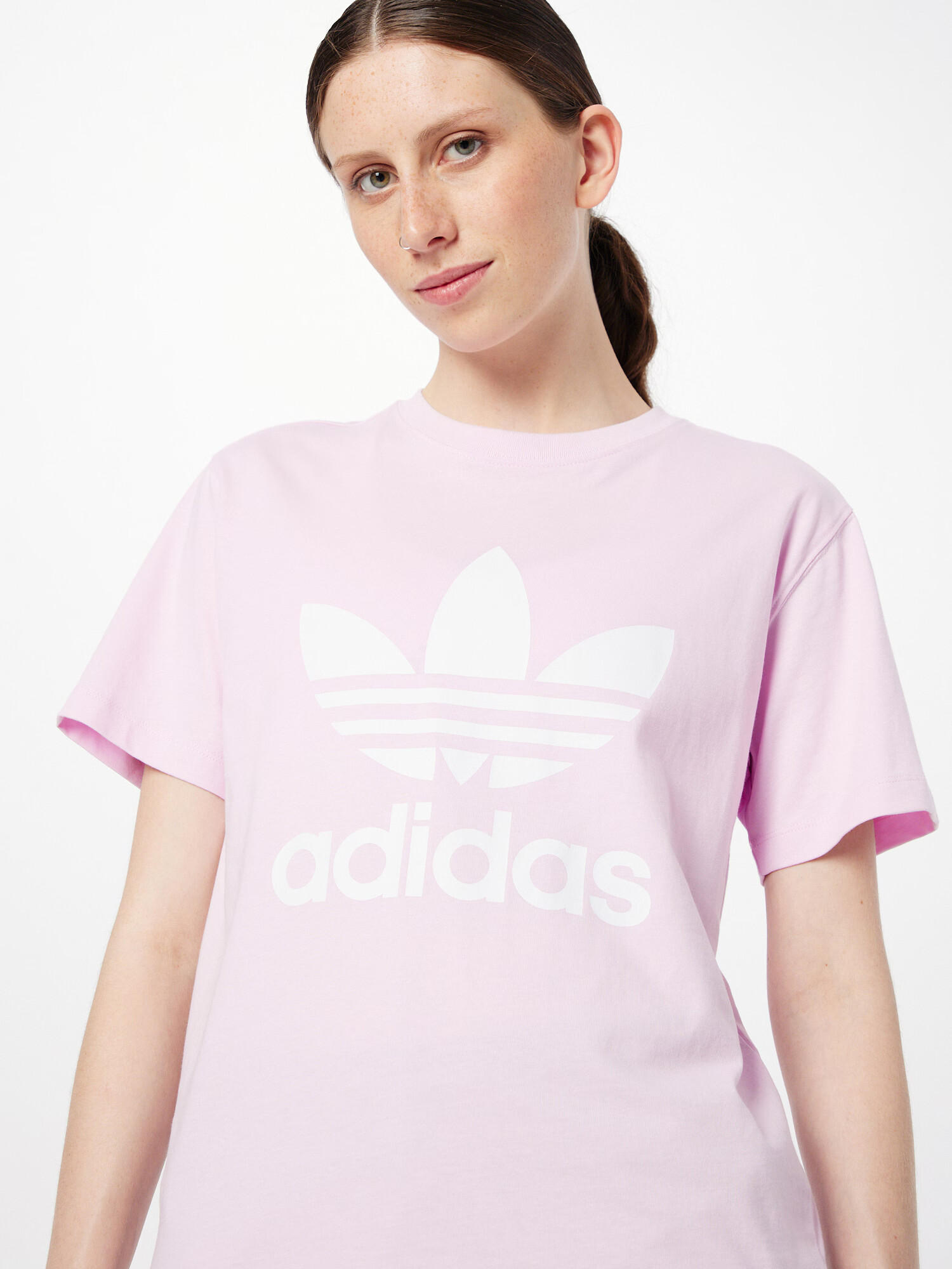 ADIDAS ORIGINALS Tricou 'Adicolor Classics Trefoil' mov pastel / alb - Pled.ro