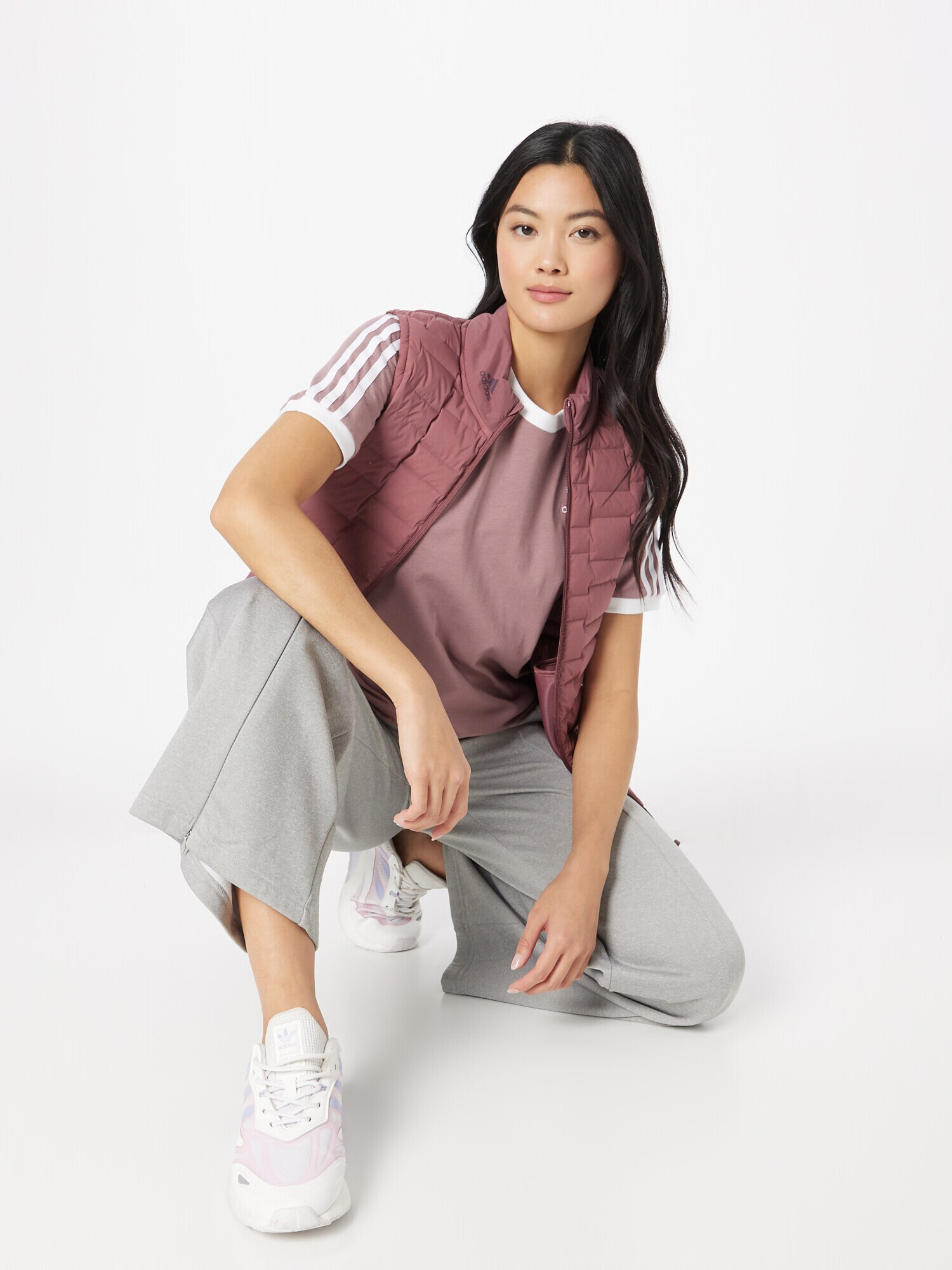 ADIDAS ORIGINALS Tricou mov zmeură / alb - Pled.ro