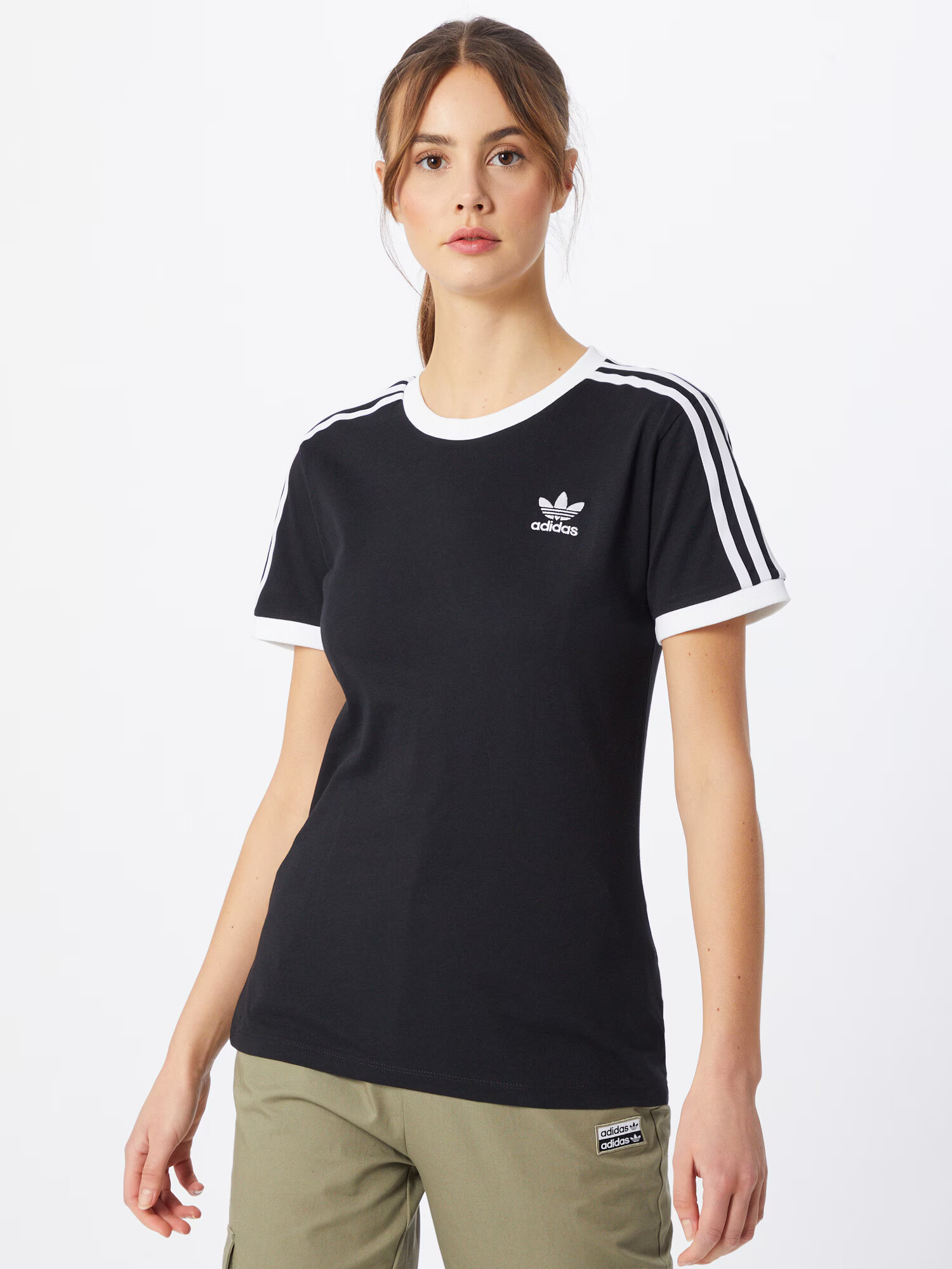 ADIDAS ORIGINALS Tricou 'Adicolor Classics 3-Stripes' negru / alb - Pled.ro