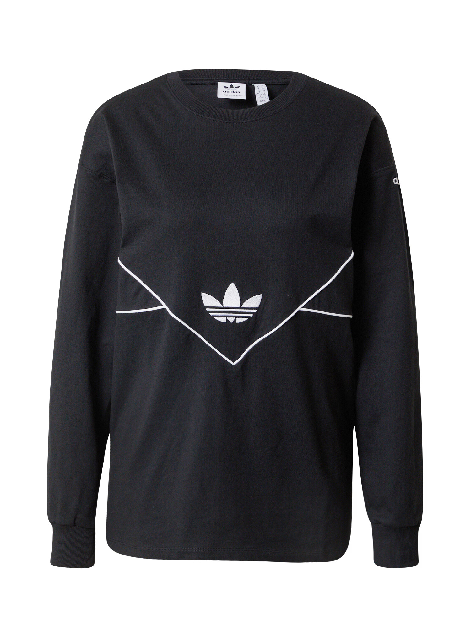 ADIDAS ORIGINALS Tricou 'Long-Sleeve Top' negru / alb - Pled.ro