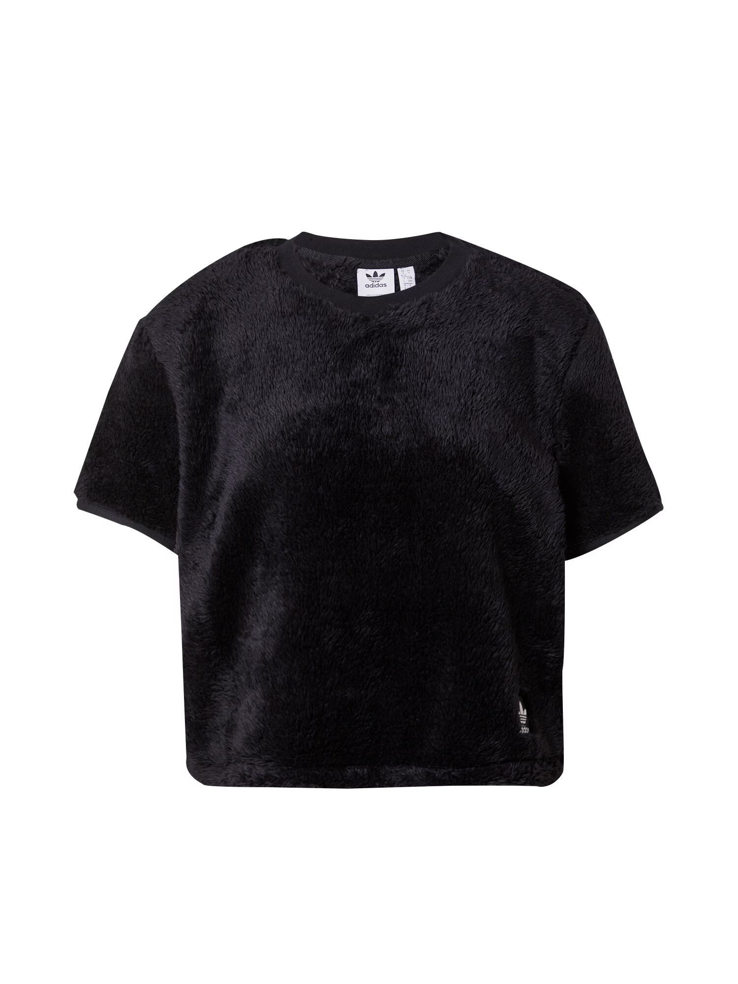 ADIDAS ORIGINALS Tricou 'Essentials+ Fluffy' negru / alb - Pled.ro