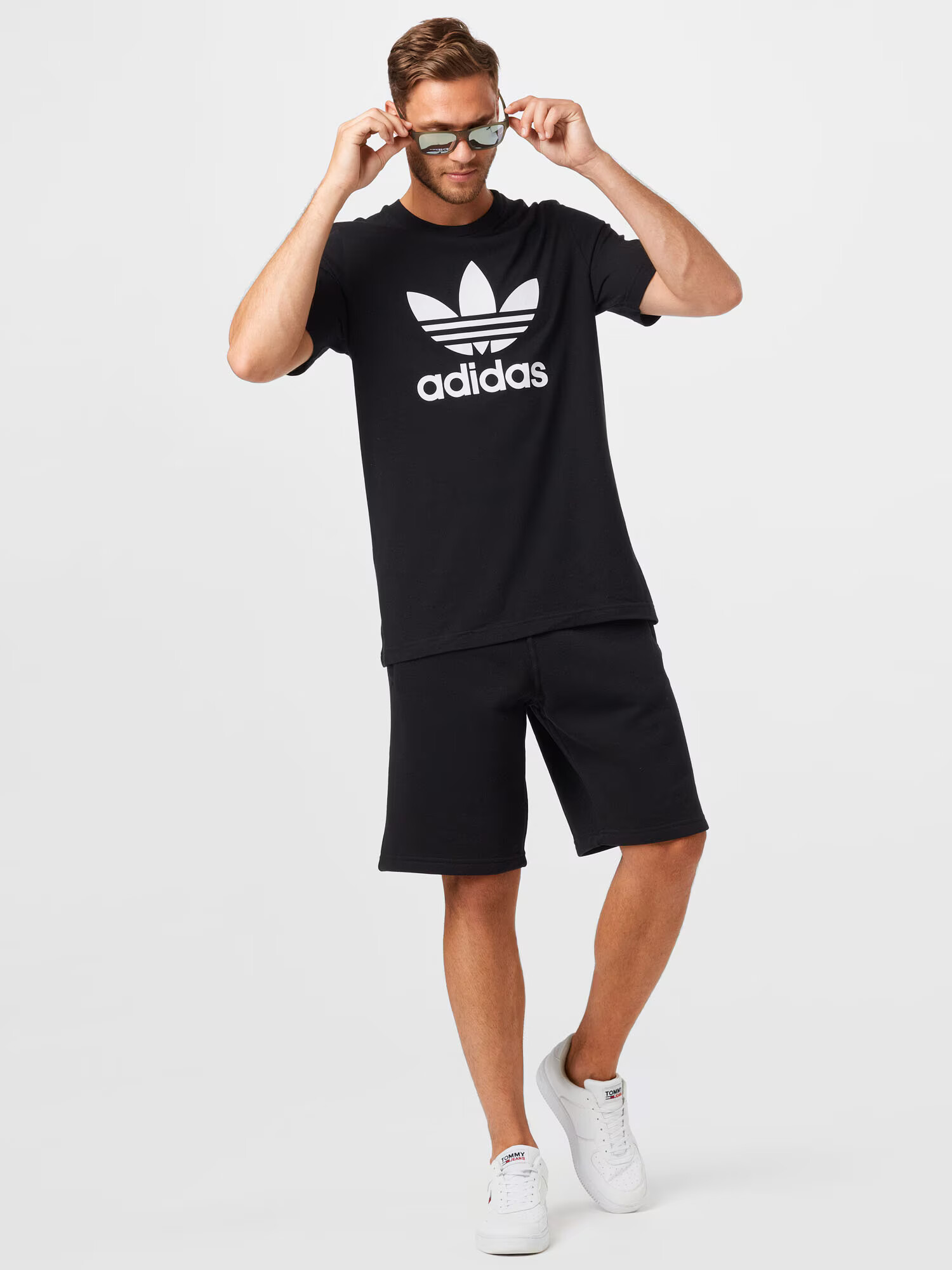 ADIDAS ORIGINALS Tricou 'Adicolor Classics Trefoil' negru / alb - Pled.ro