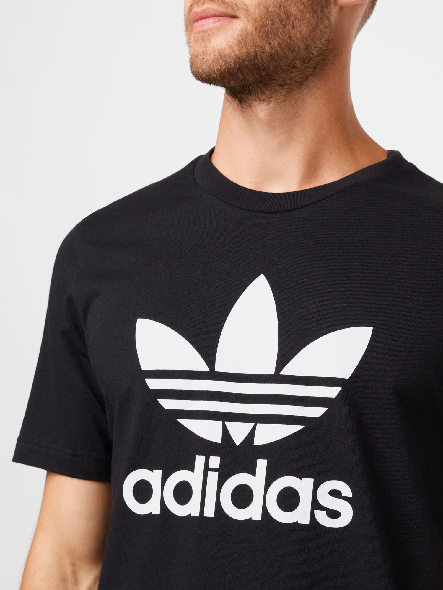 ADIDAS ORIGINALS Tricou 'Adicolor Classics Trefoil' negru / alb - Pled.ro