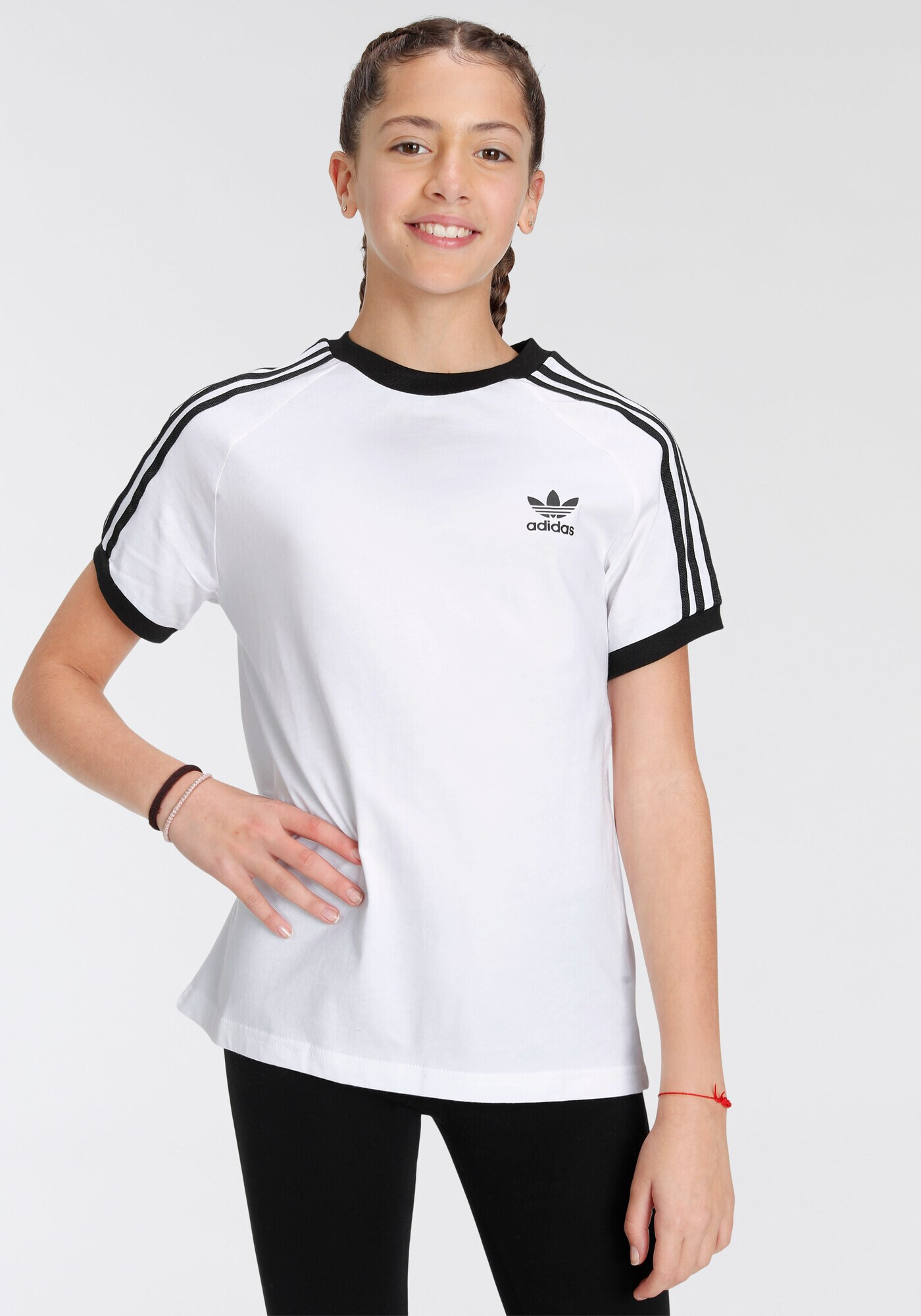 ADIDAS ORIGINALS Tricou 'Adicolor 3-Stripes' negru / alb - Pled.ro