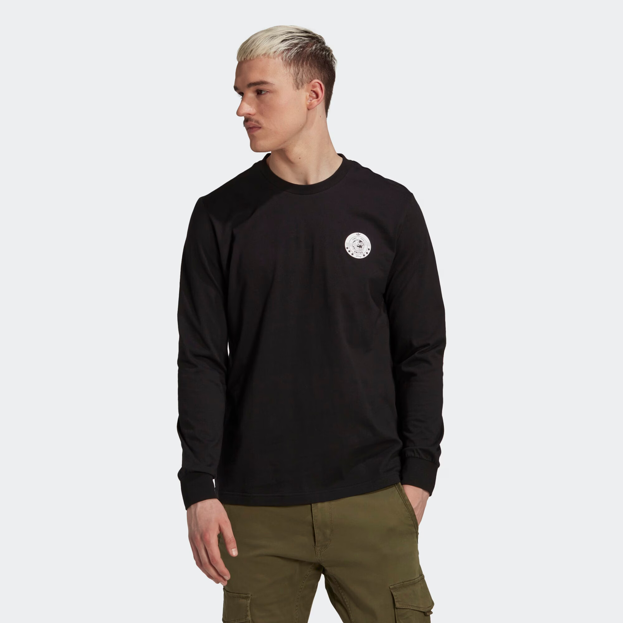 ADIDAS ORIGINALS Tricou 'DISNEY LS' negru / alb - Pled.ro