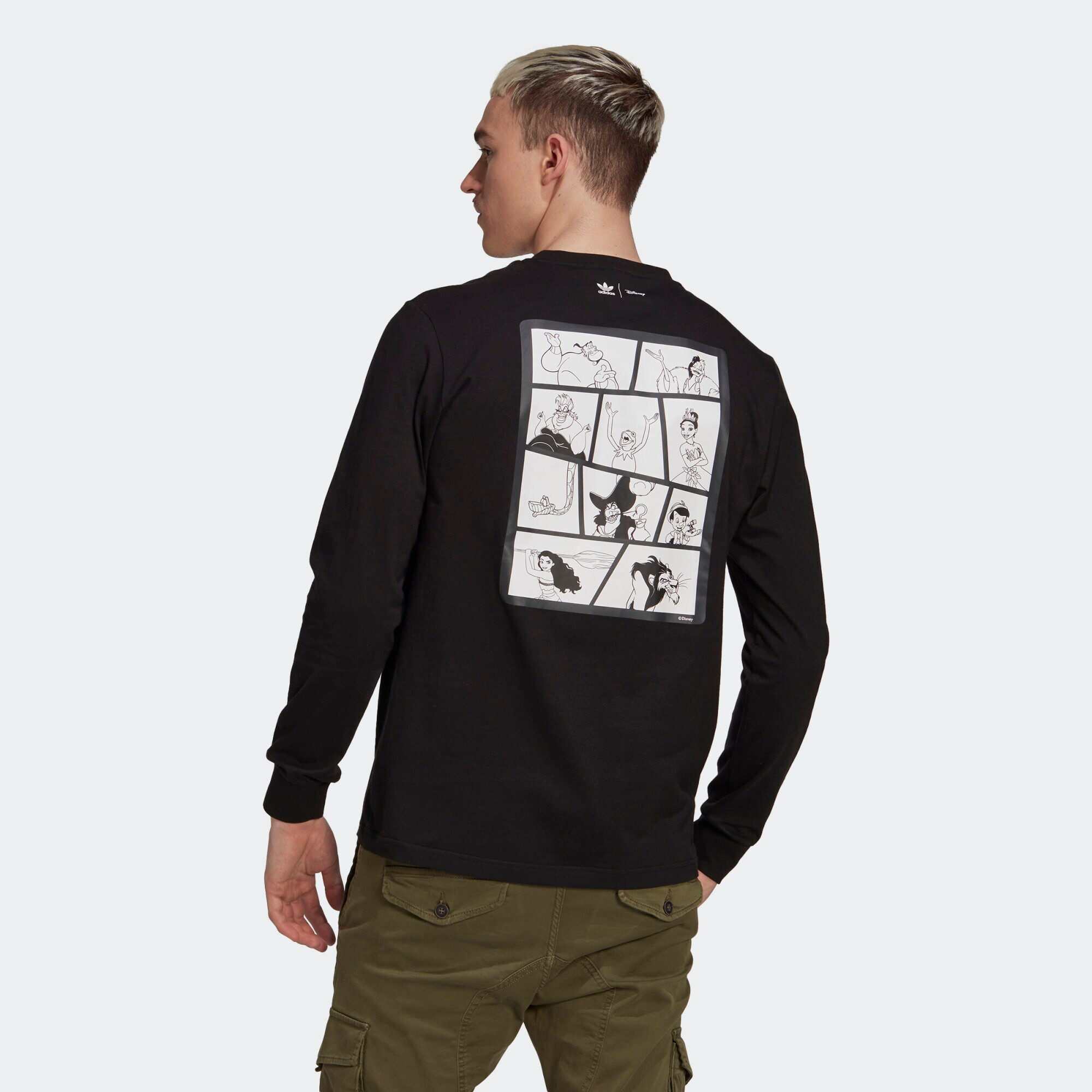 ADIDAS ORIGINALS Tricou 'DISNEY LS' negru / alb - Pled.ro