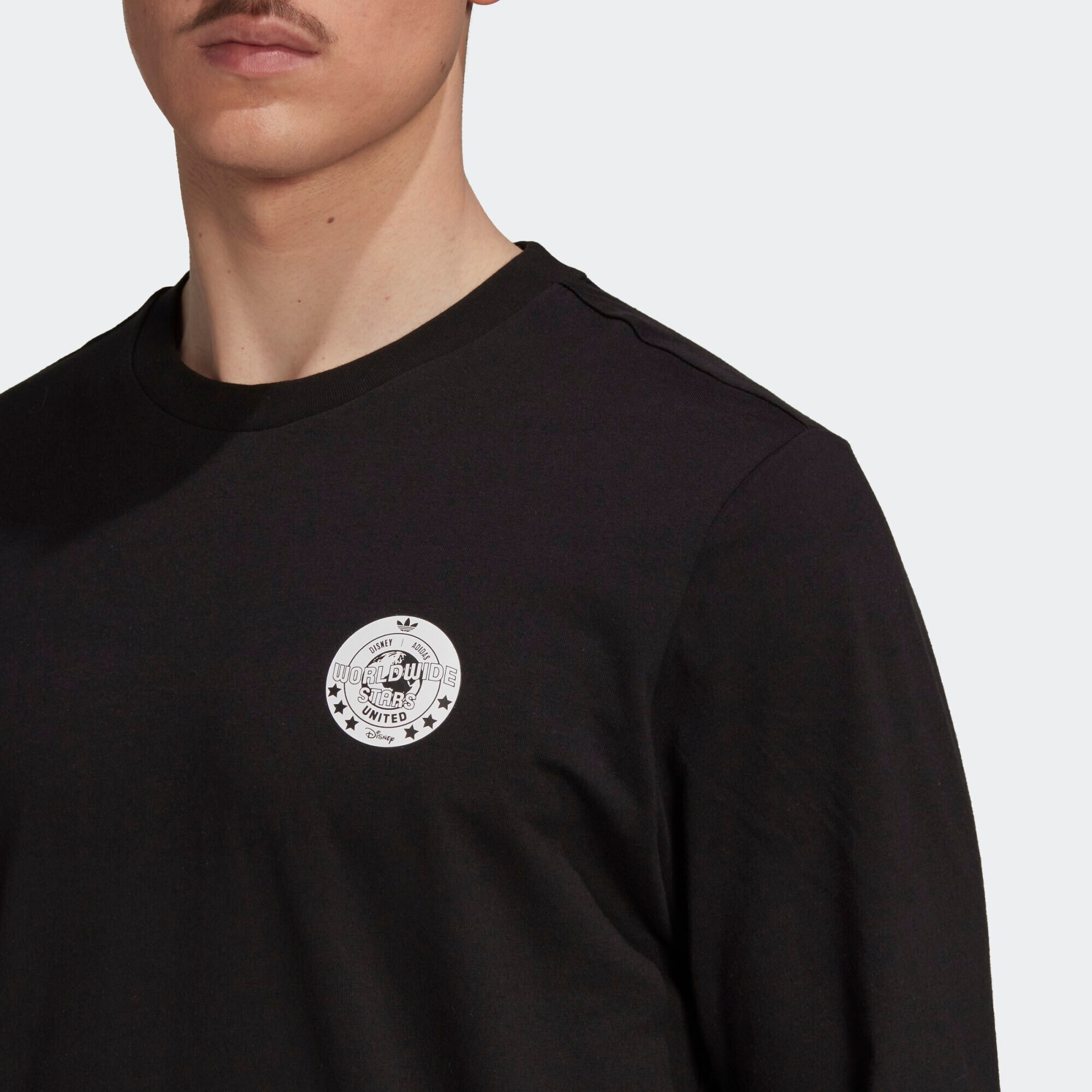 ADIDAS ORIGINALS Tricou 'DISNEY LS' negru / alb - Pled.ro