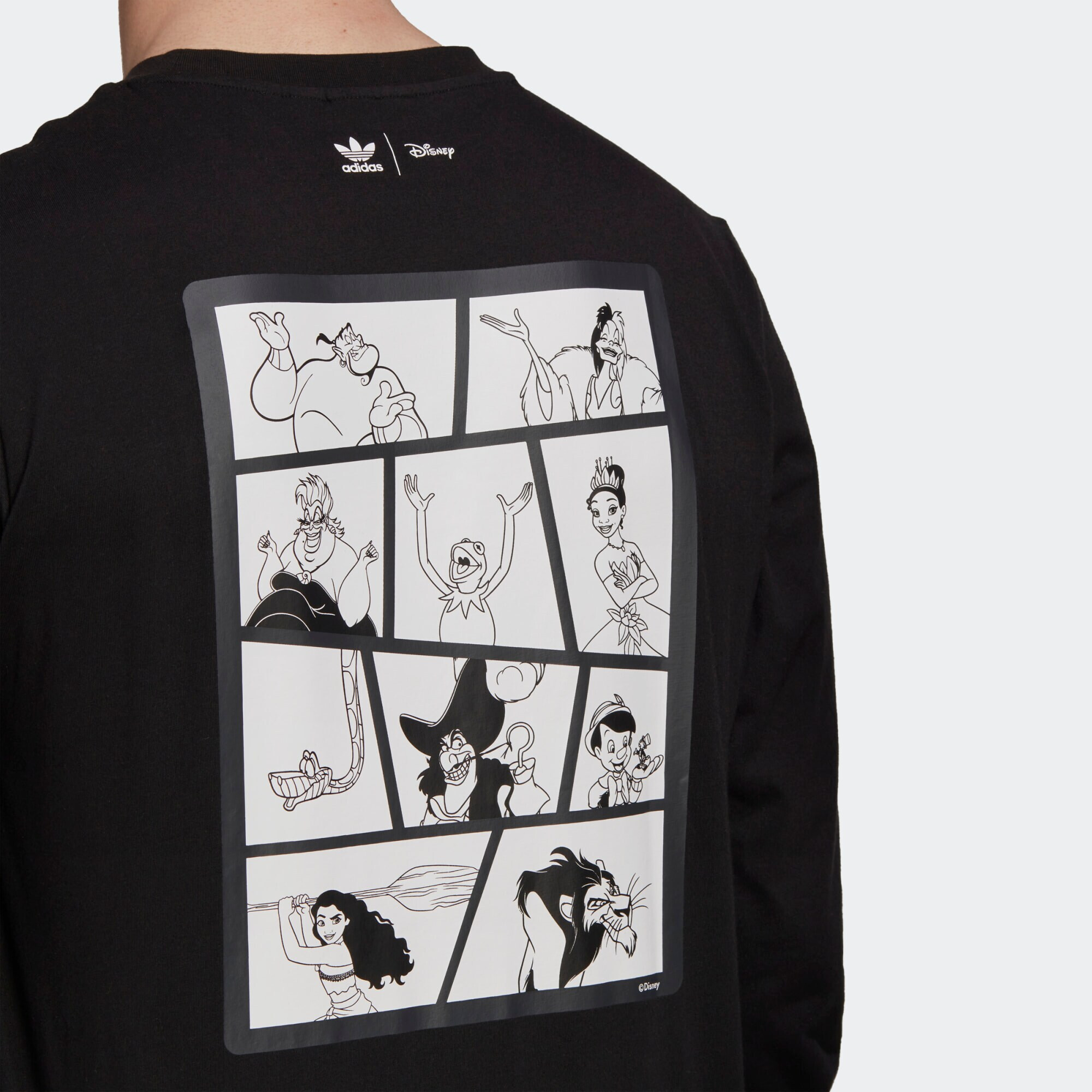 ADIDAS ORIGINALS Tricou 'DISNEY LS' negru / alb - Pled.ro