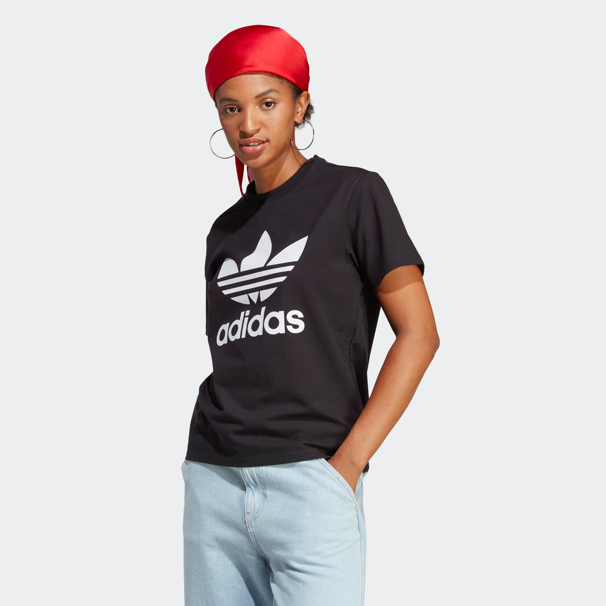 ADIDAS ORIGINALS Tricou 'Adicolor Classics Trefoil' negru / alb - Pled.ro