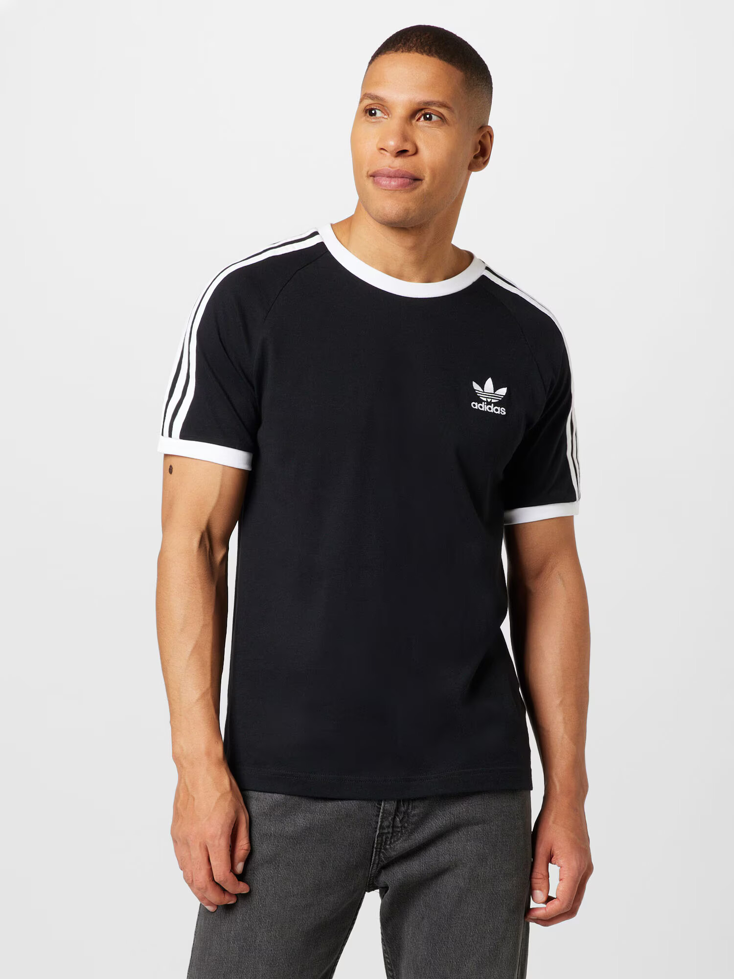 ADIDAS ORIGINALS Tricou 'Adicolor Classics' negru / alb - Pled.ro