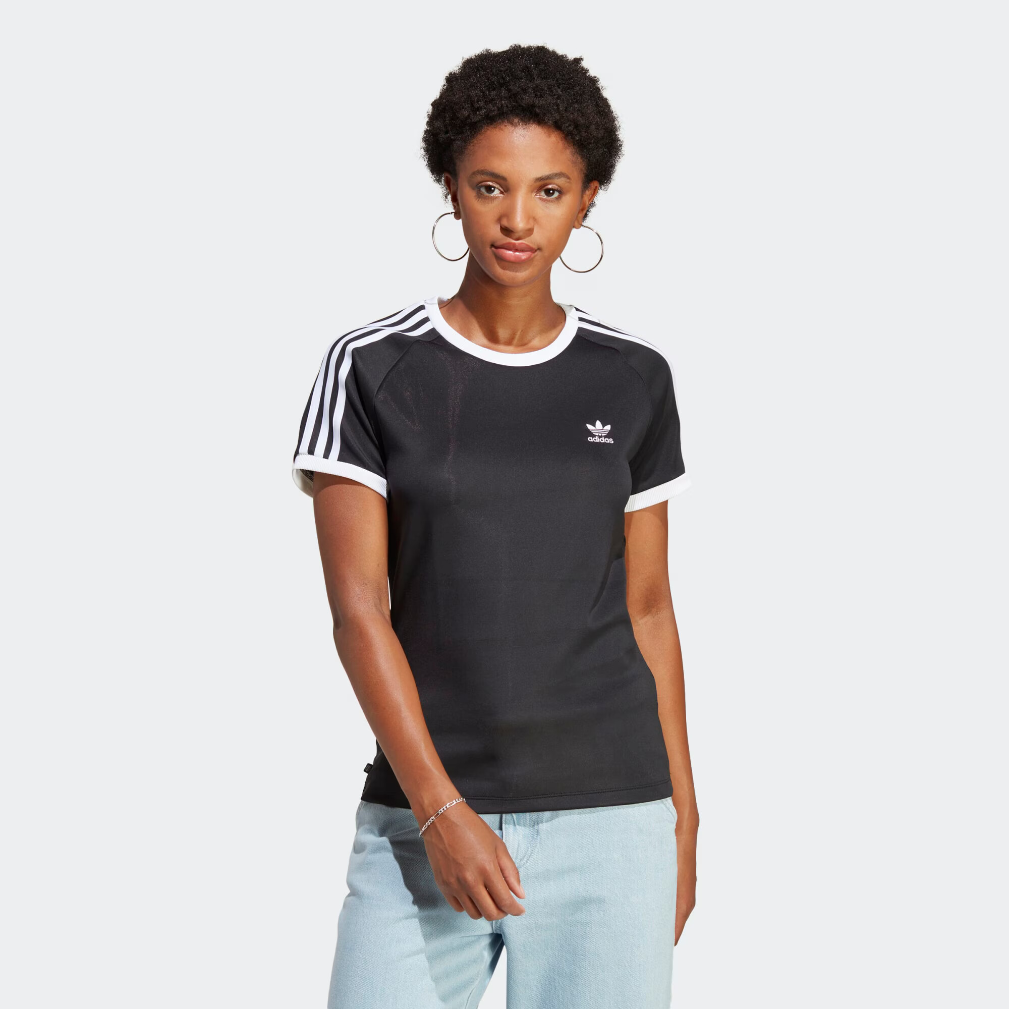 ADIDAS ORIGINALS Tricou 'Adicolor Classics 3-Stripes' negru / alb - Pled.ro