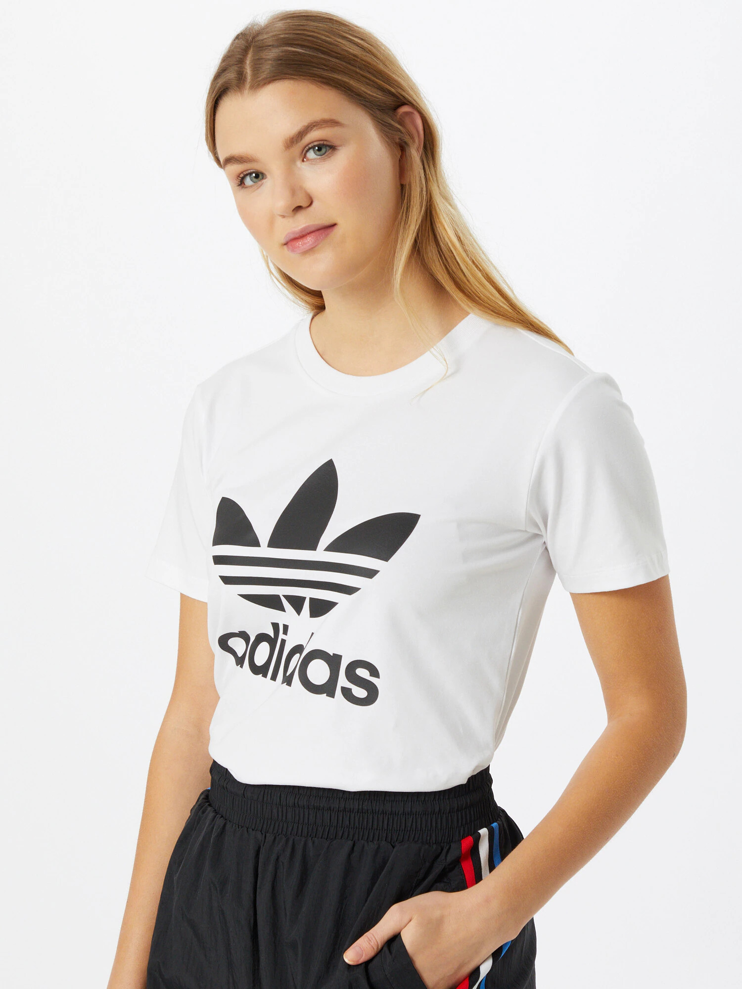 ADIDAS ORIGINALS Tricou 'Adicolor Classics Trefoil' negru / alb - Pled.ro