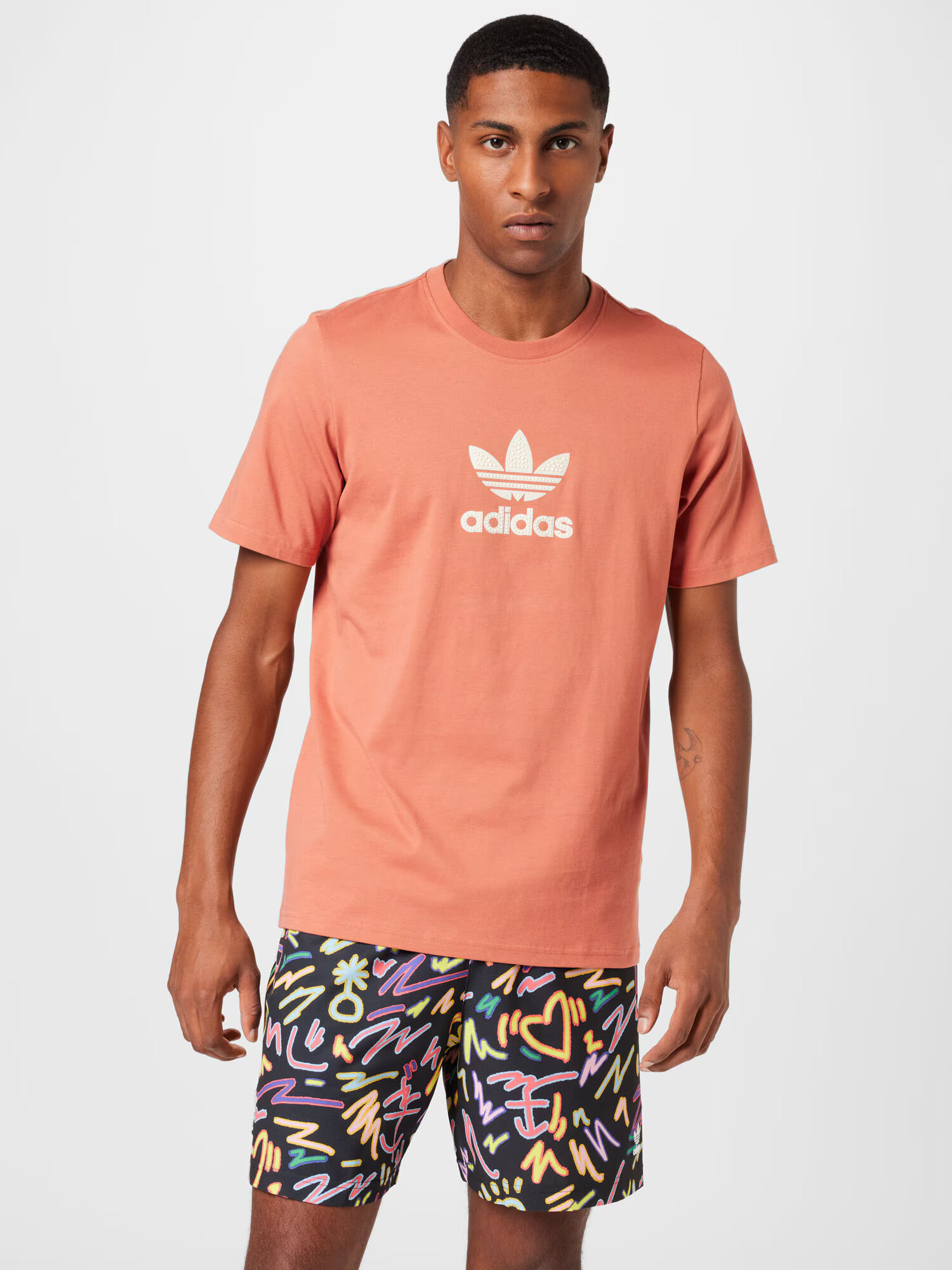 ADIDAS ORIGINALS Tricou 'Trefoil Series' portocaliu / alb - Pled.ro