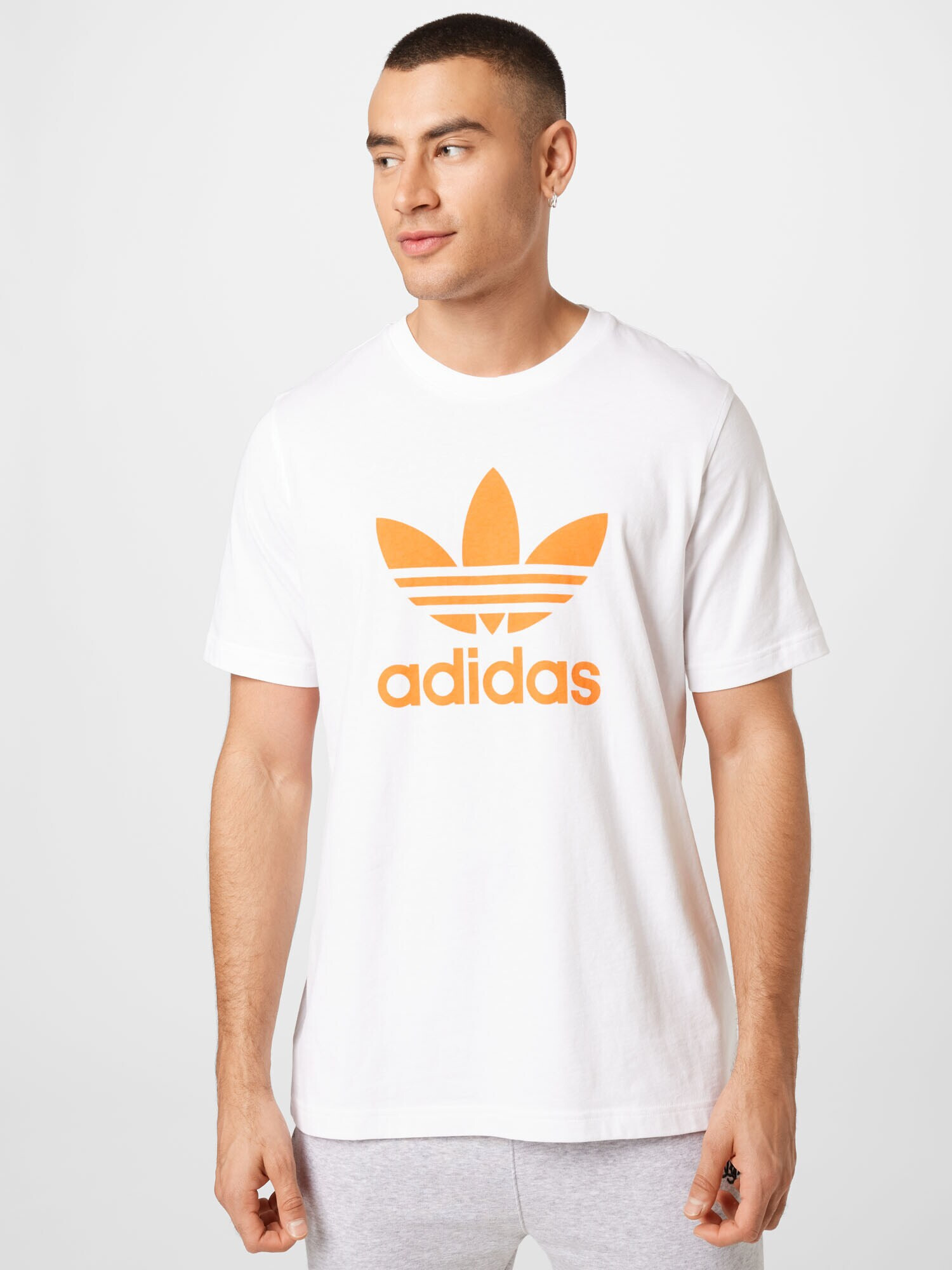 ADIDAS ORIGINALS Tricou portocaliu / alb - Pled.ro