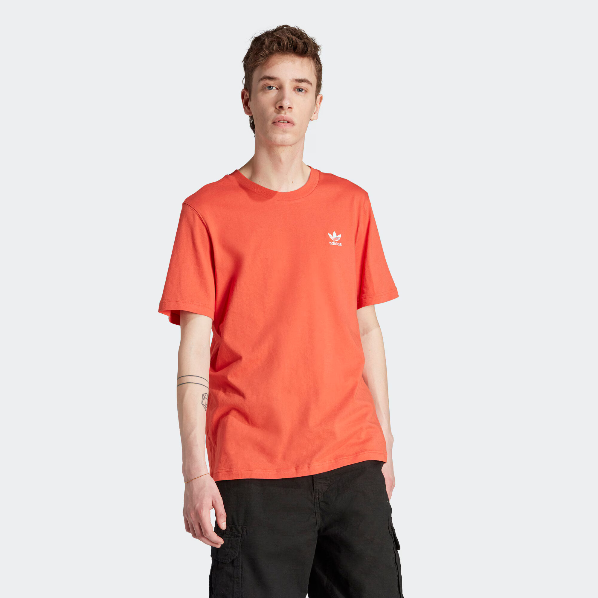 ADIDAS ORIGINALS Tricou 'Trefoil Essentials' portocaliu / alb - Pled.ro