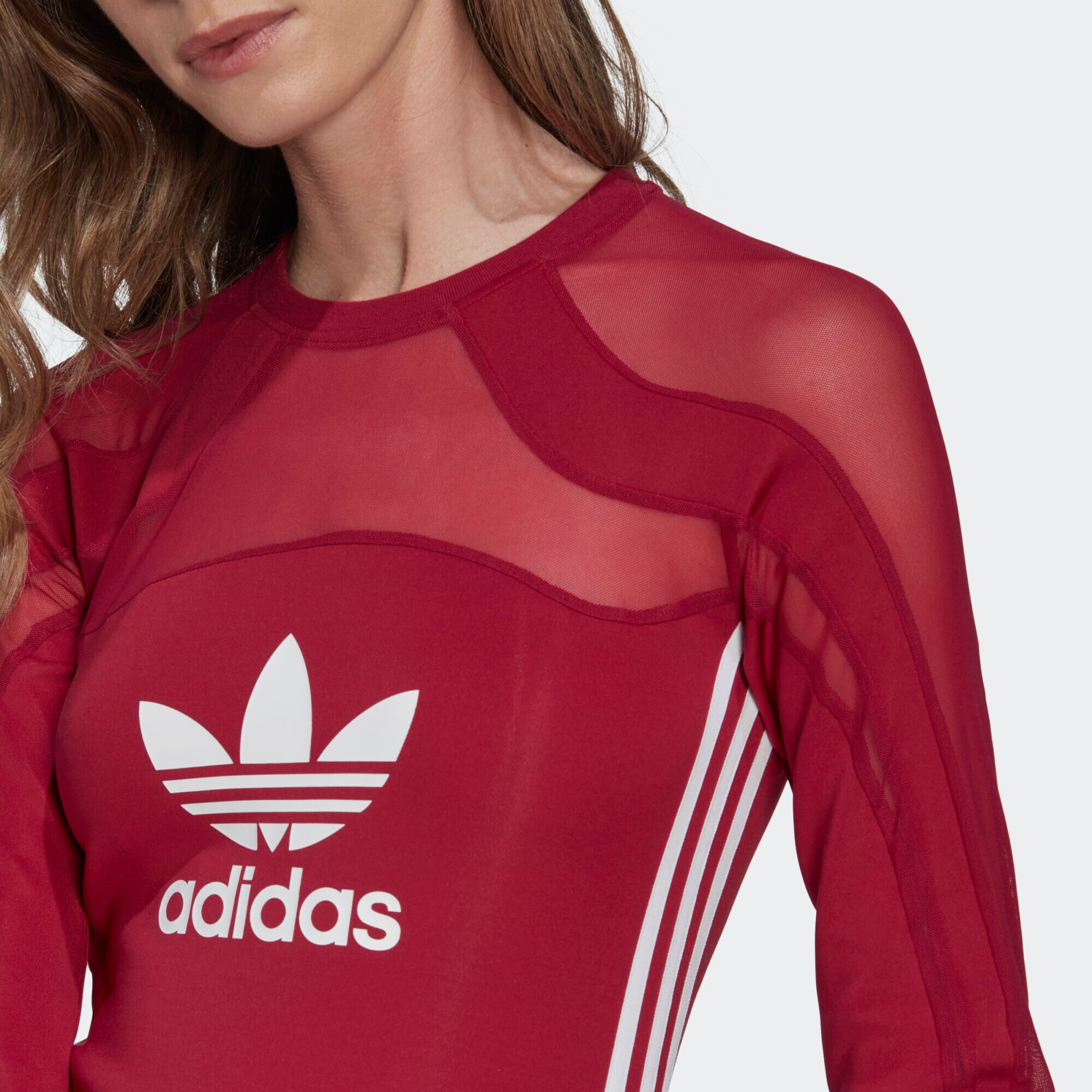 ADIDAS ORIGINALS Tricou 'Centre Stage Mesh' roșu / alb - Pled.ro