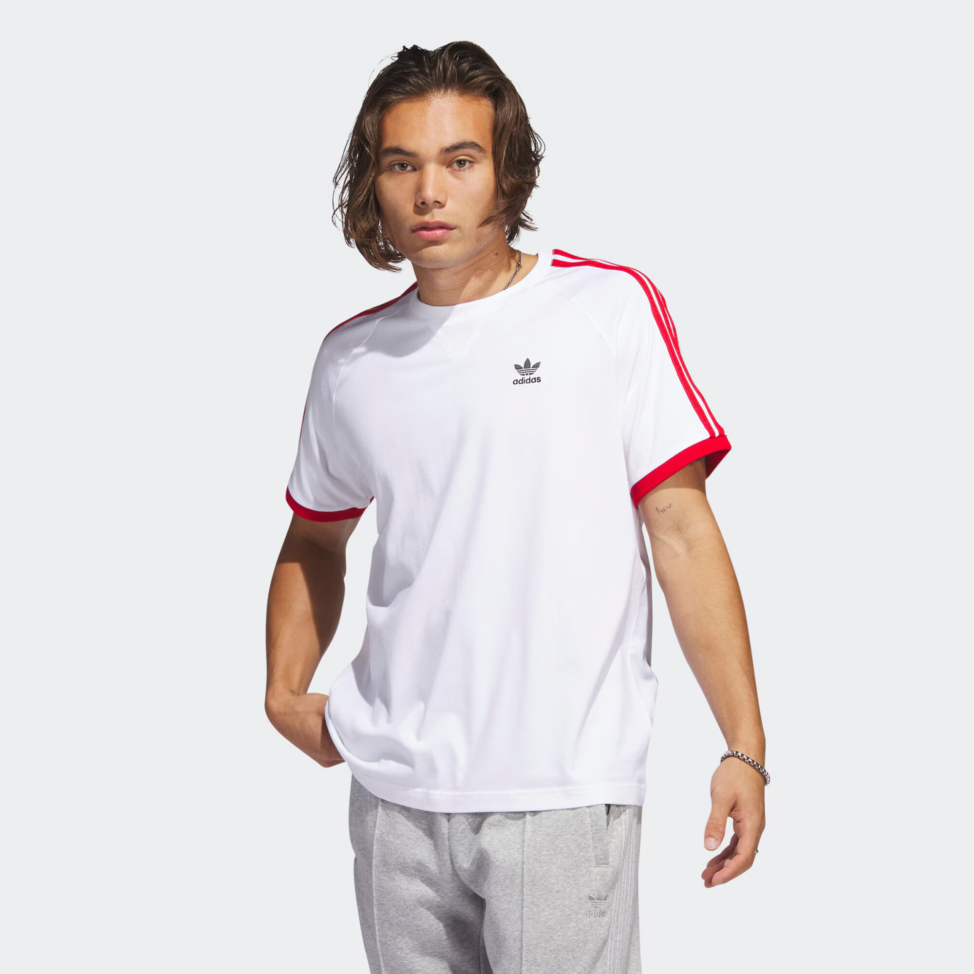 ADIDAS ORIGINALS Tricou 'Sst 3-Stripes' roșu / negru / alb - Pled.ro