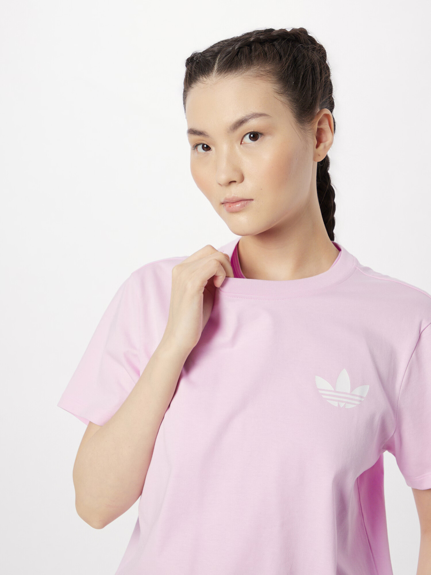 ADIDAS ORIGINALS Tricou 'Multiple Logo' roz / alb - Pled.ro