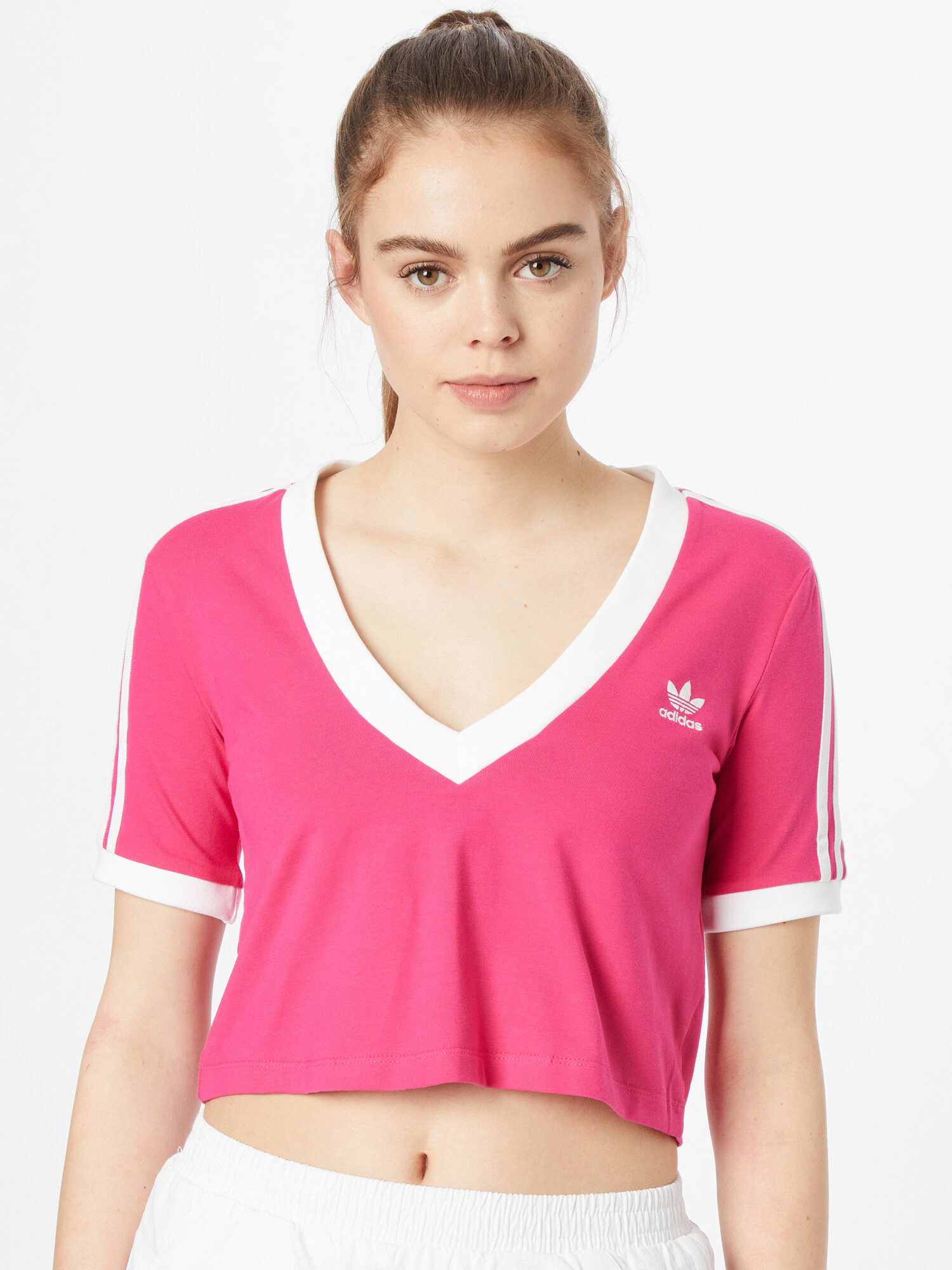 ADIDAS ORIGINALS Tricou roz / alb - Pled.ro