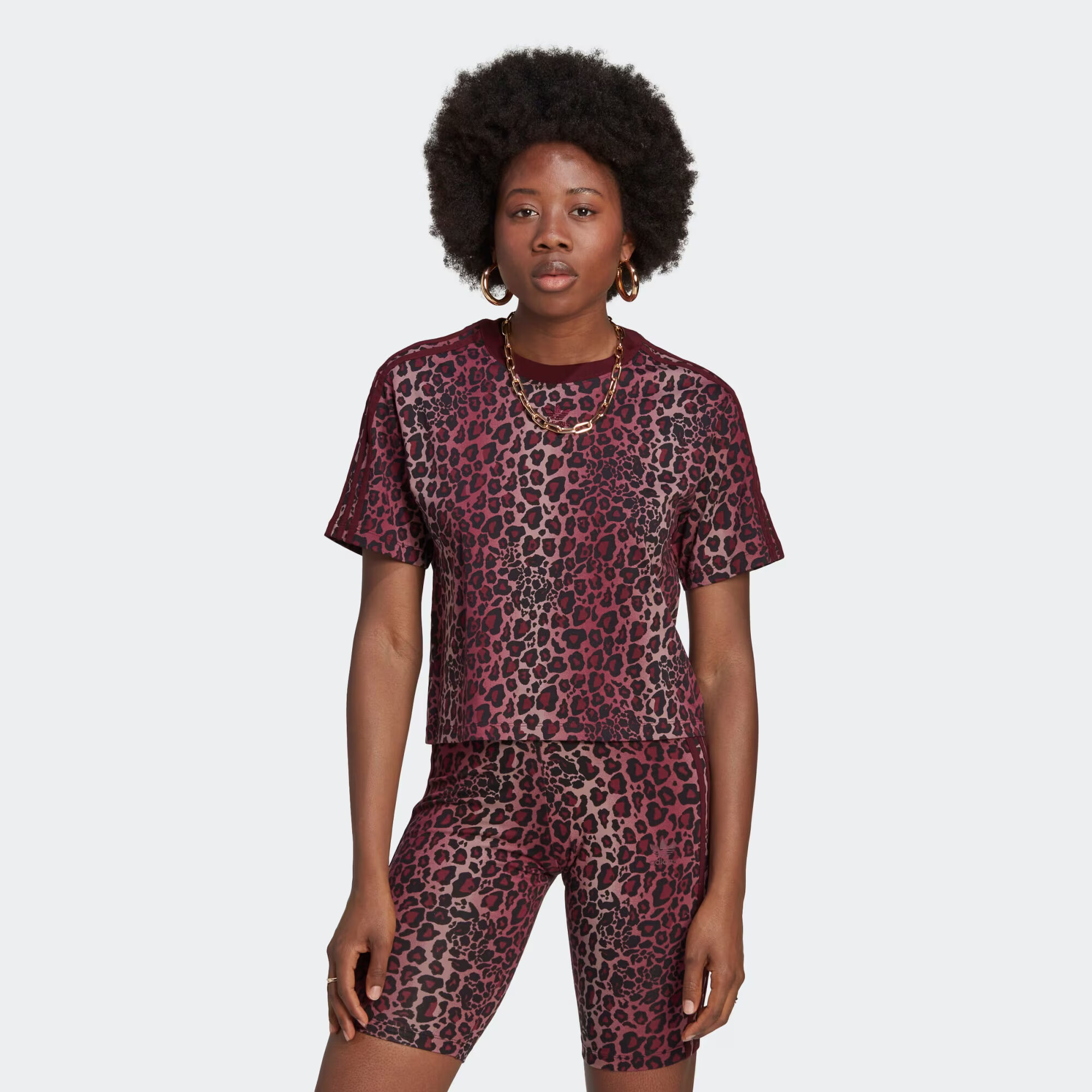 ADIDAS ORIGINALS Tricou 'Allover Print' roz deschis / roșu bordeaux / negru - Pled.ro