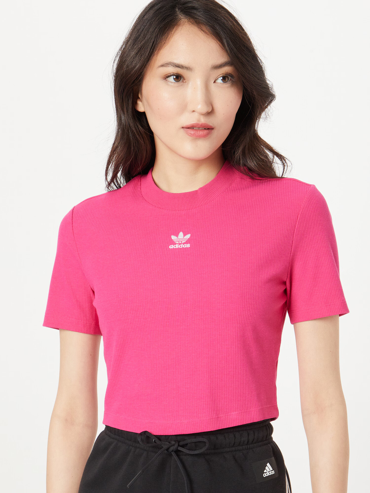 ADIDAS ORIGINALS Tricou roz neon / alb - Pled.ro