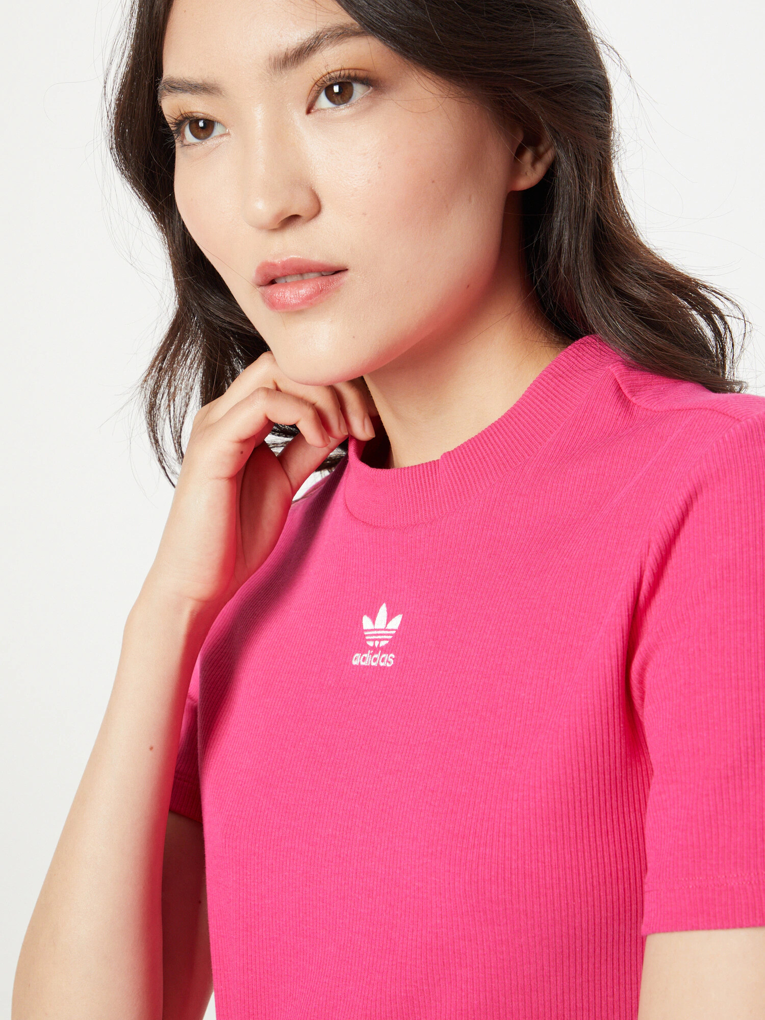 ADIDAS ORIGINALS Tricou roz neon / alb - Pled.ro