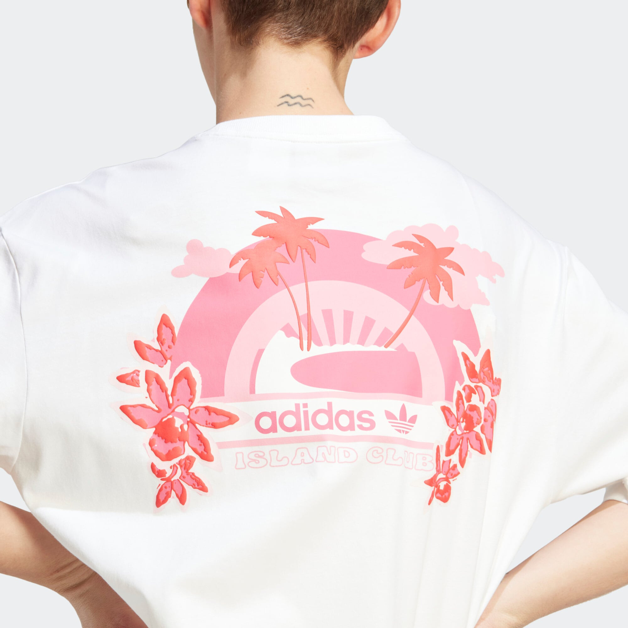 ADIDAS ORIGINALS Tricou 'Island Club Graphic' roz pal / roșu / alb - Pled.ro