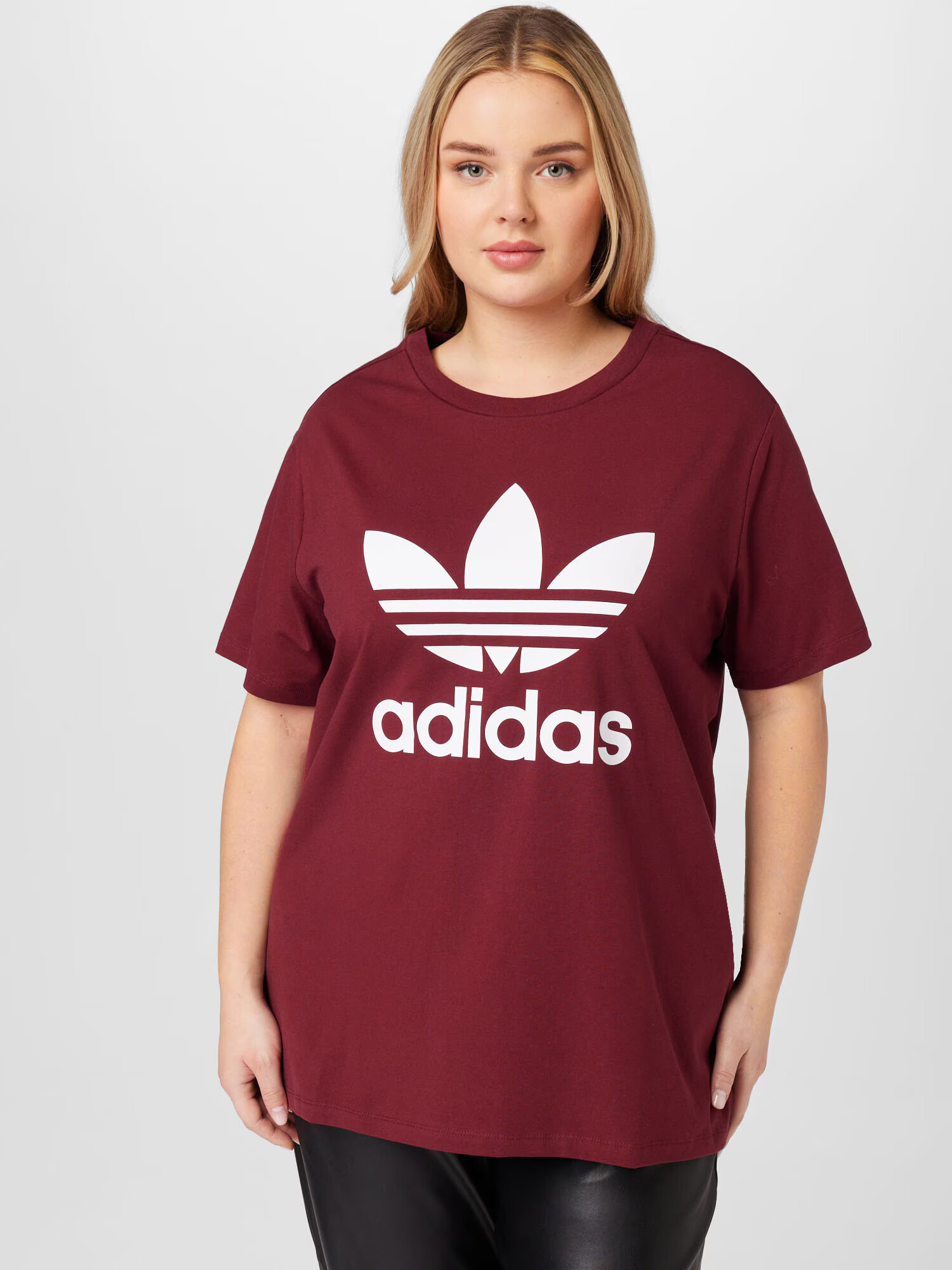 ADIDAS ORIGINALS Tricou rubiniu / alb - Pled.ro