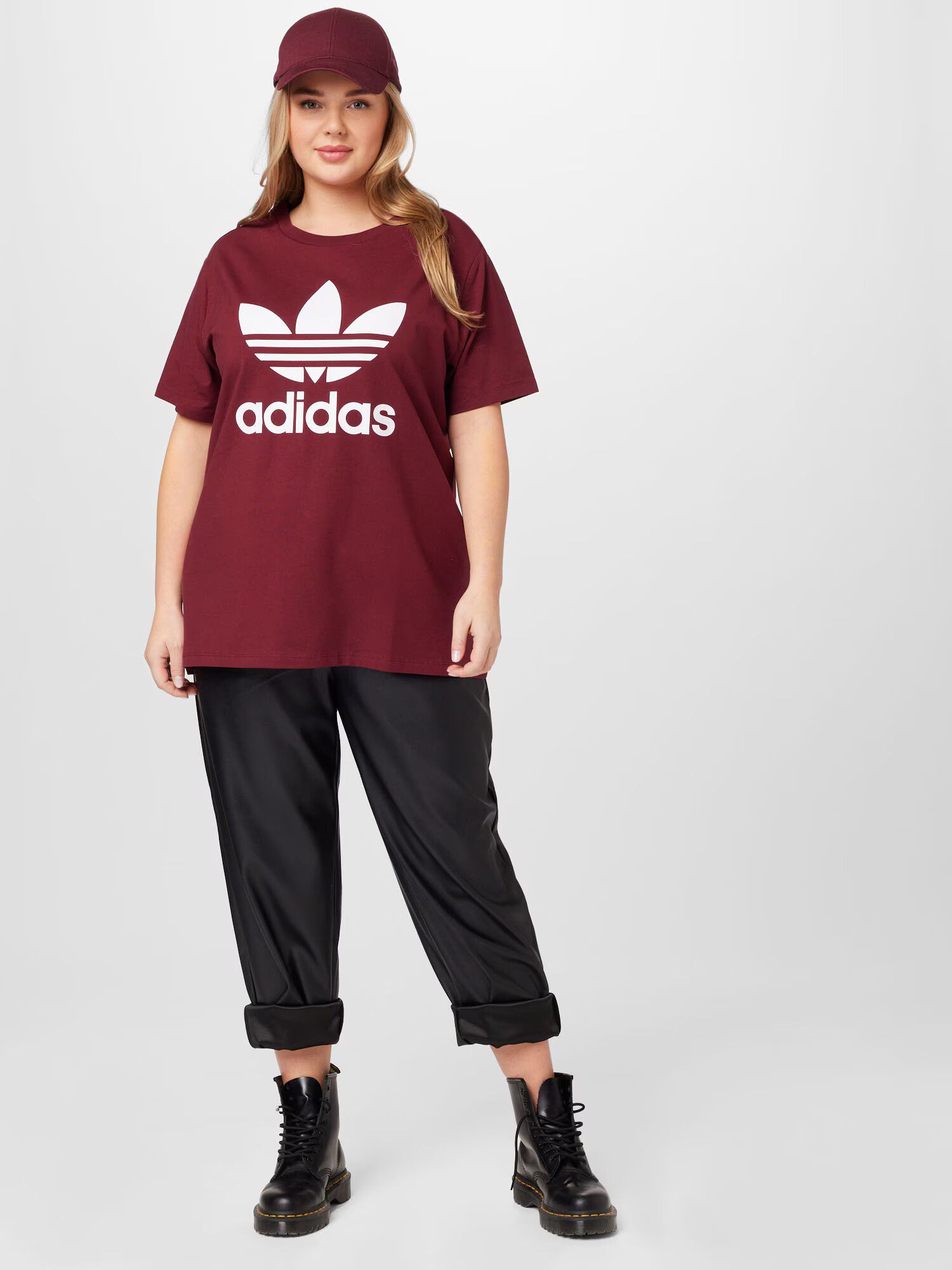 ADIDAS ORIGINALS Tricou rubiniu / alb - Pled.ro