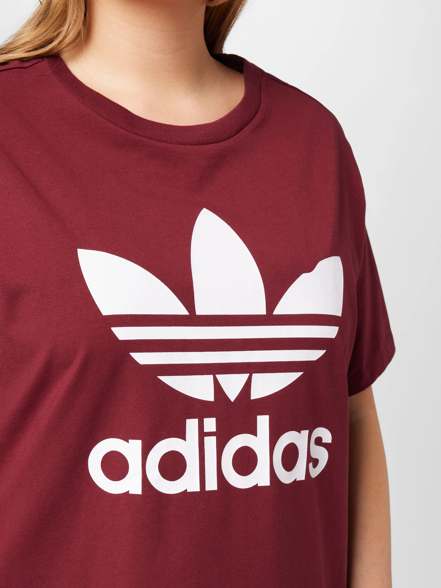 ADIDAS ORIGINALS Tricou rubiniu / alb - Pled.ro