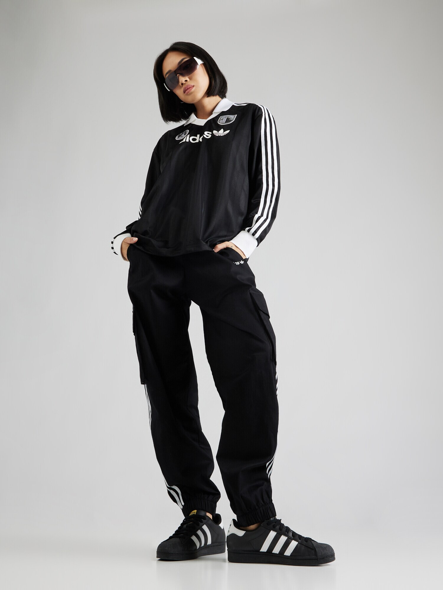 ADIDAS ORIGINALS Tricou 'SOCCER' negru / alb - Pled.ro