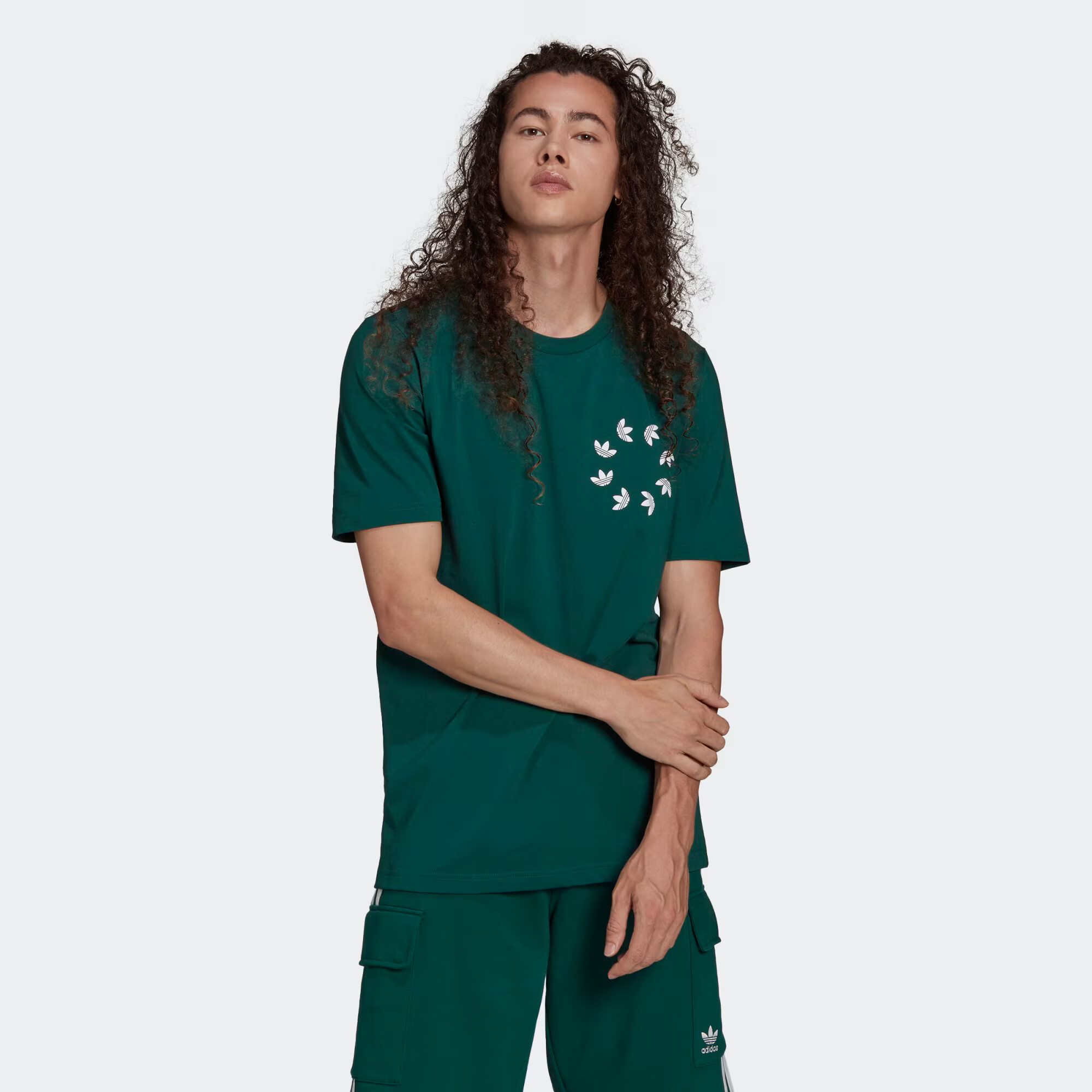 ADIDAS ORIGINALS Tricou 'Spinner' verde închis / alb - Pled.ro