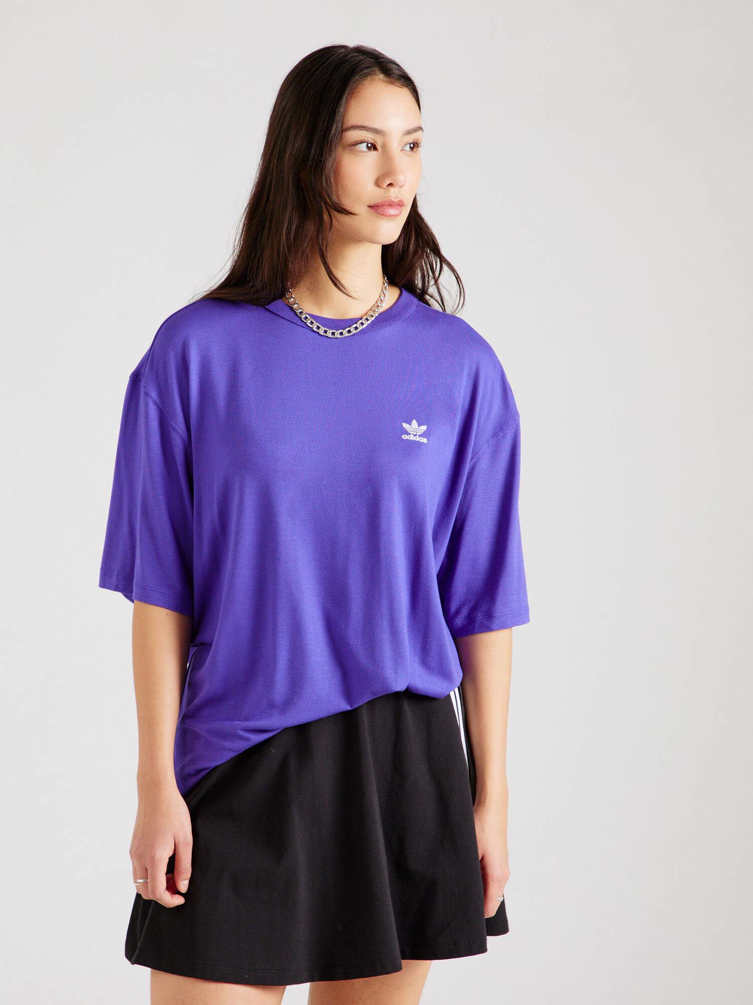 ADIDAS ORIGINALS Tricou supradimensional 'TREFOIL' albastru violet / alb - Pled.ro