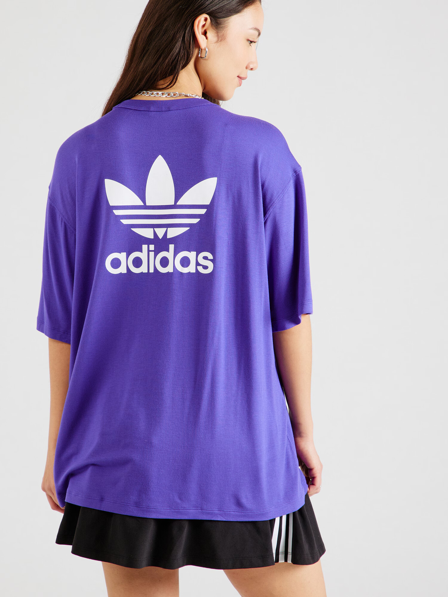 ADIDAS ORIGINALS Tricou supradimensional 'TREFOIL' albastru violet / alb - Pled.ro