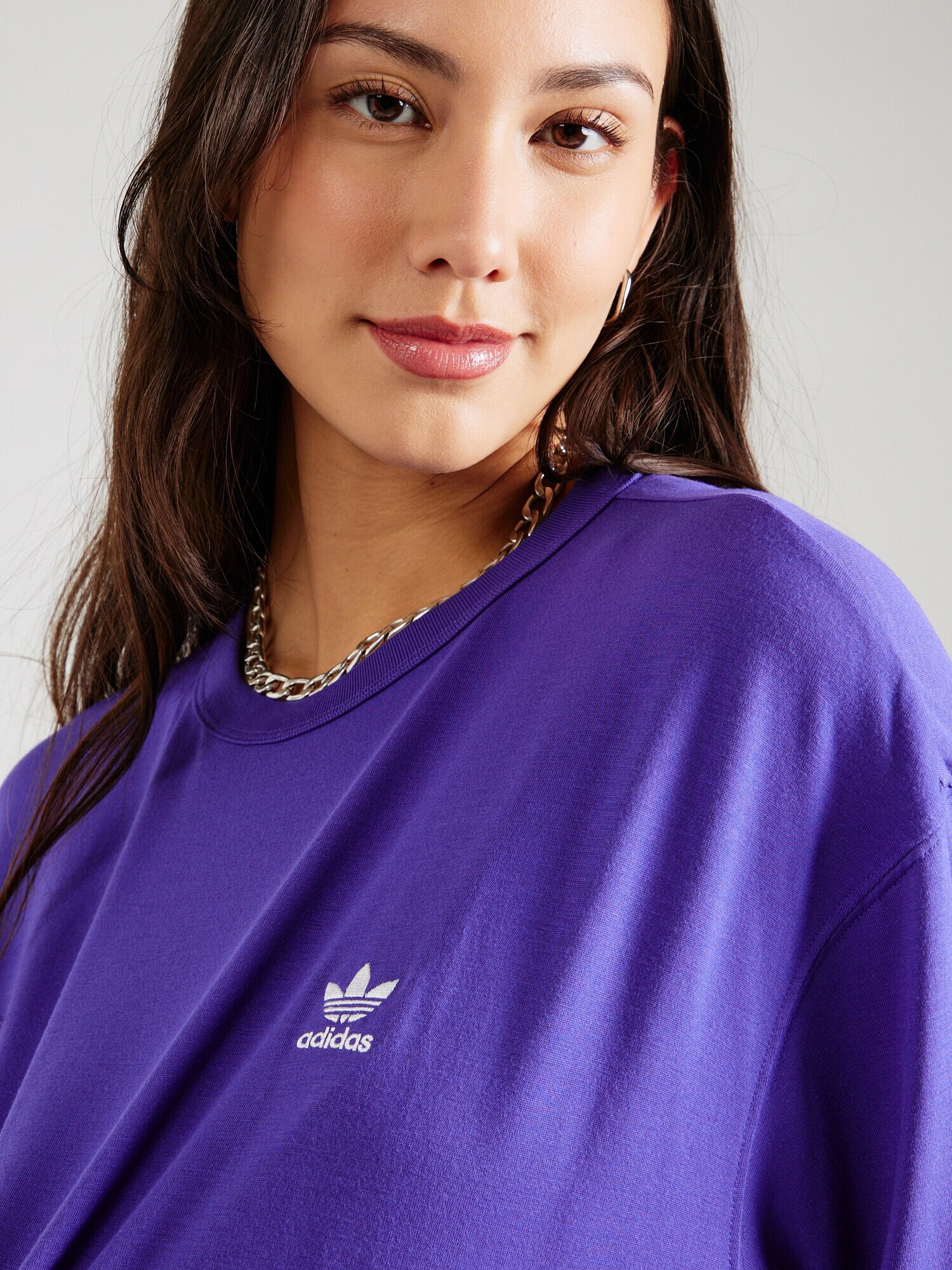 ADIDAS ORIGINALS Tricou supradimensional 'TREFOIL' albastru violet / alb - Pled.ro