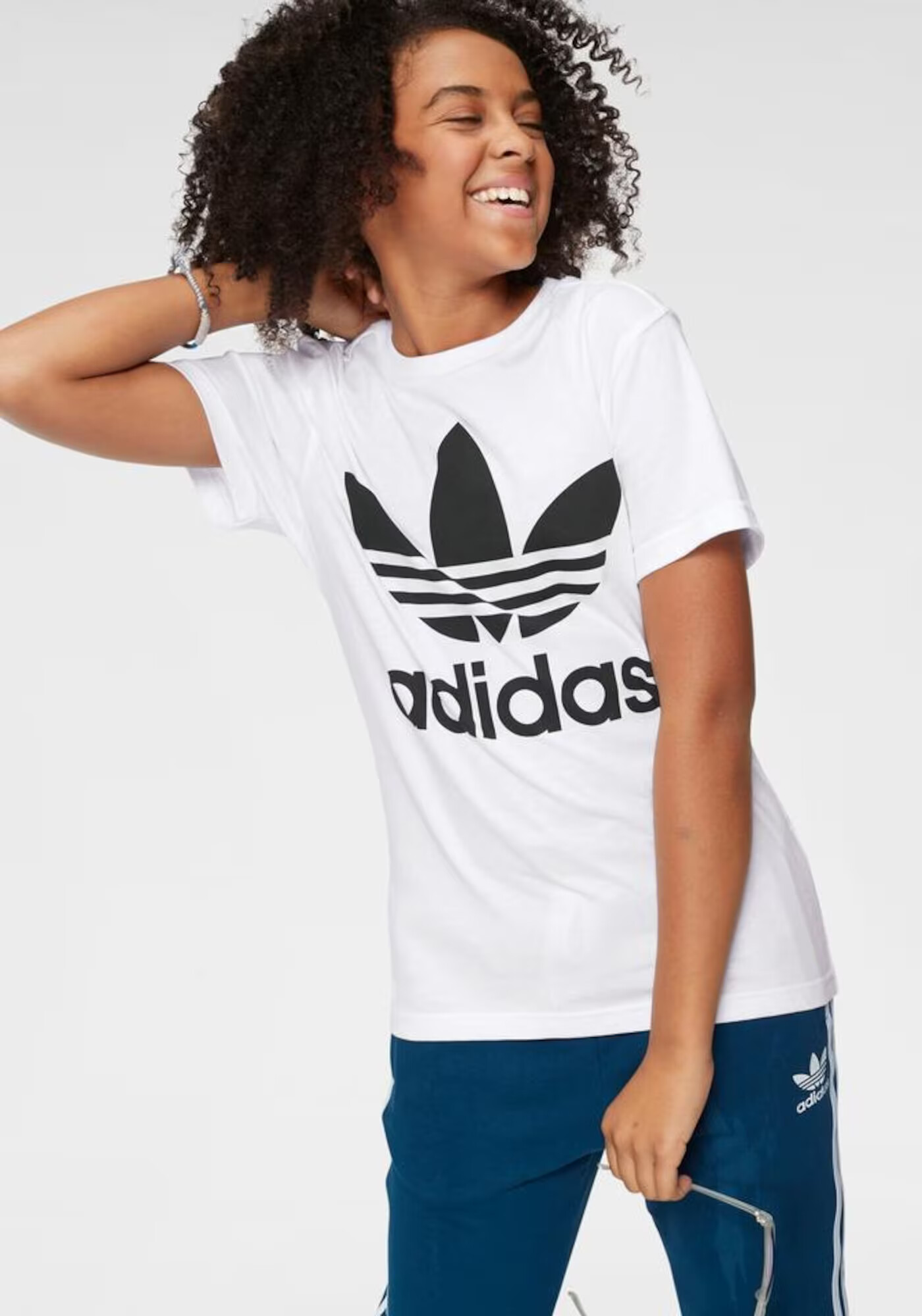 ADIDAS ORIGINALS Tricou 'Trefoil' negru / alb - Pled.ro