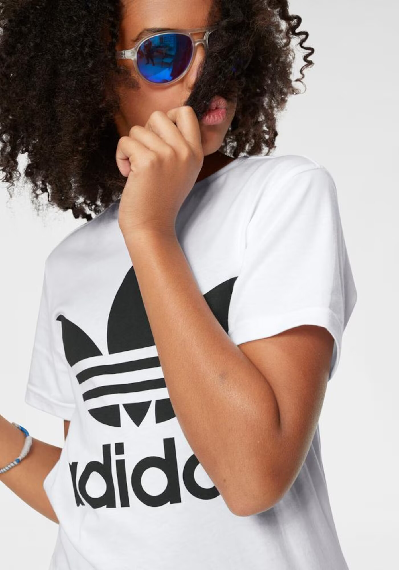 ADIDAS ORIGINALS Tricou 'Trefoil' negru / alb - Pled.ro