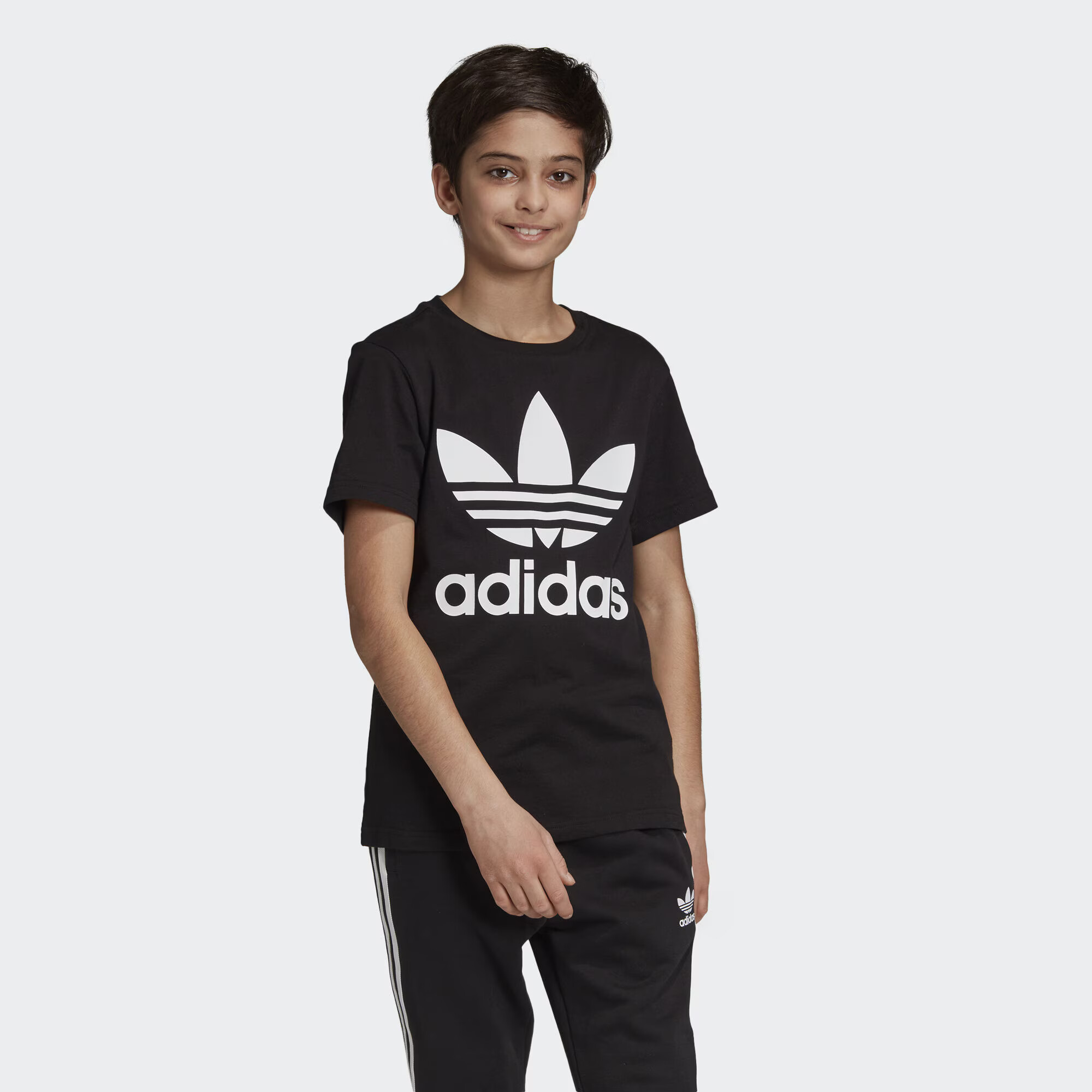 ADIDAS ORIGINALS Tricou 'Trefoil' negru / alb - Pled.ro