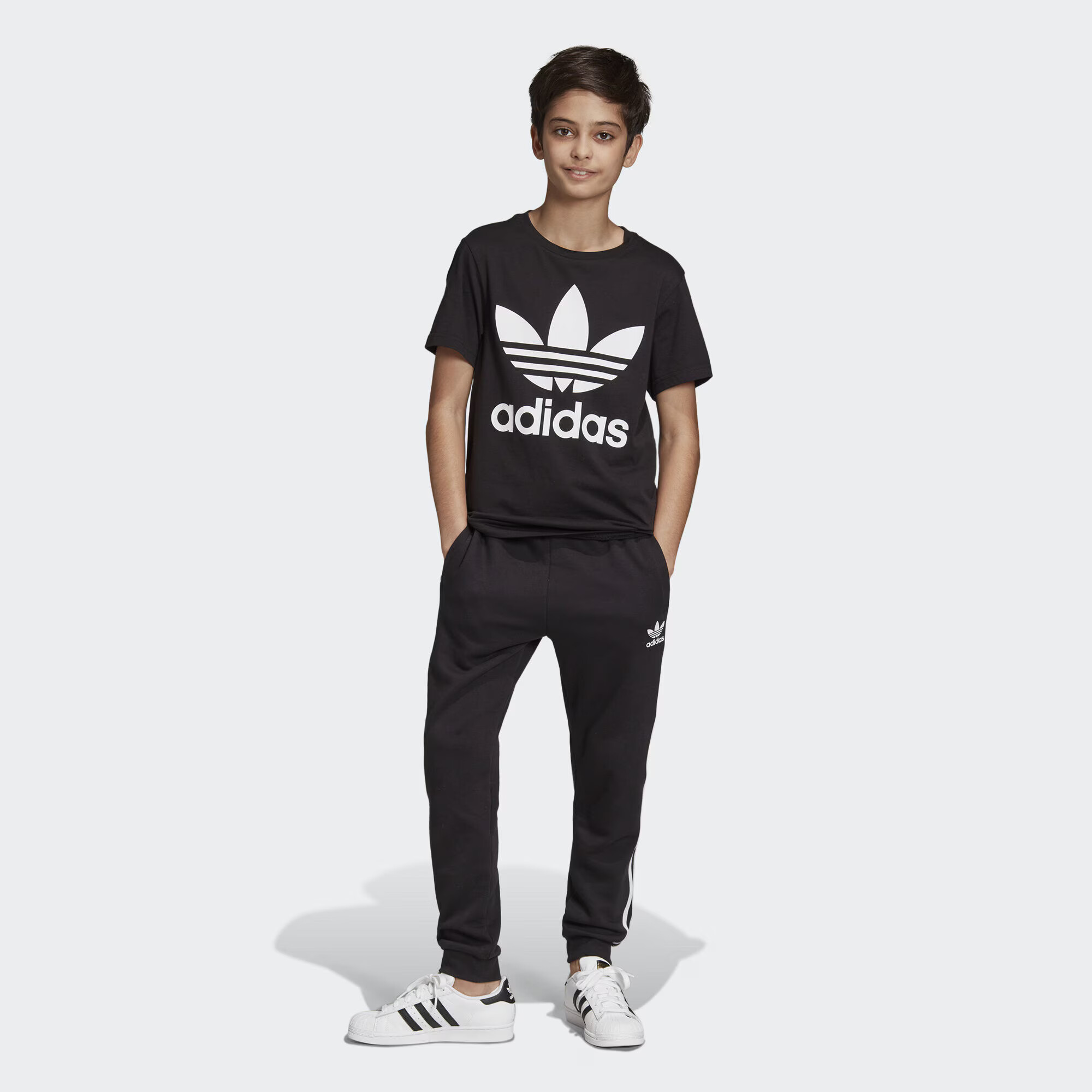 ADIDAS ORIGINALS Tricou 'Trefoil' negru / alb - Pled.ro