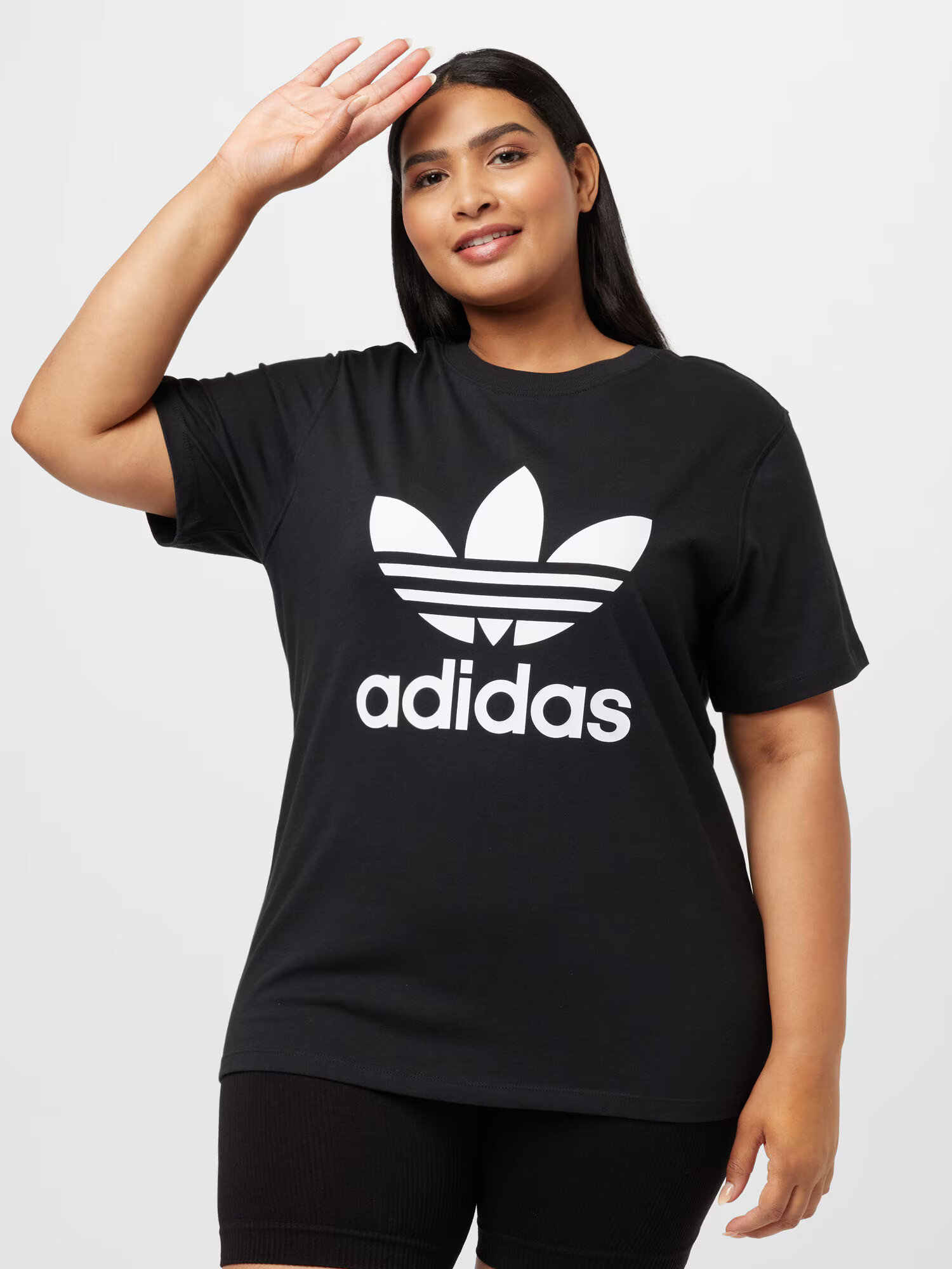 ADIDAS ORIGINALS Tricou 'Adicolor Classics Trefoil ' negru / alb - Pled.ro