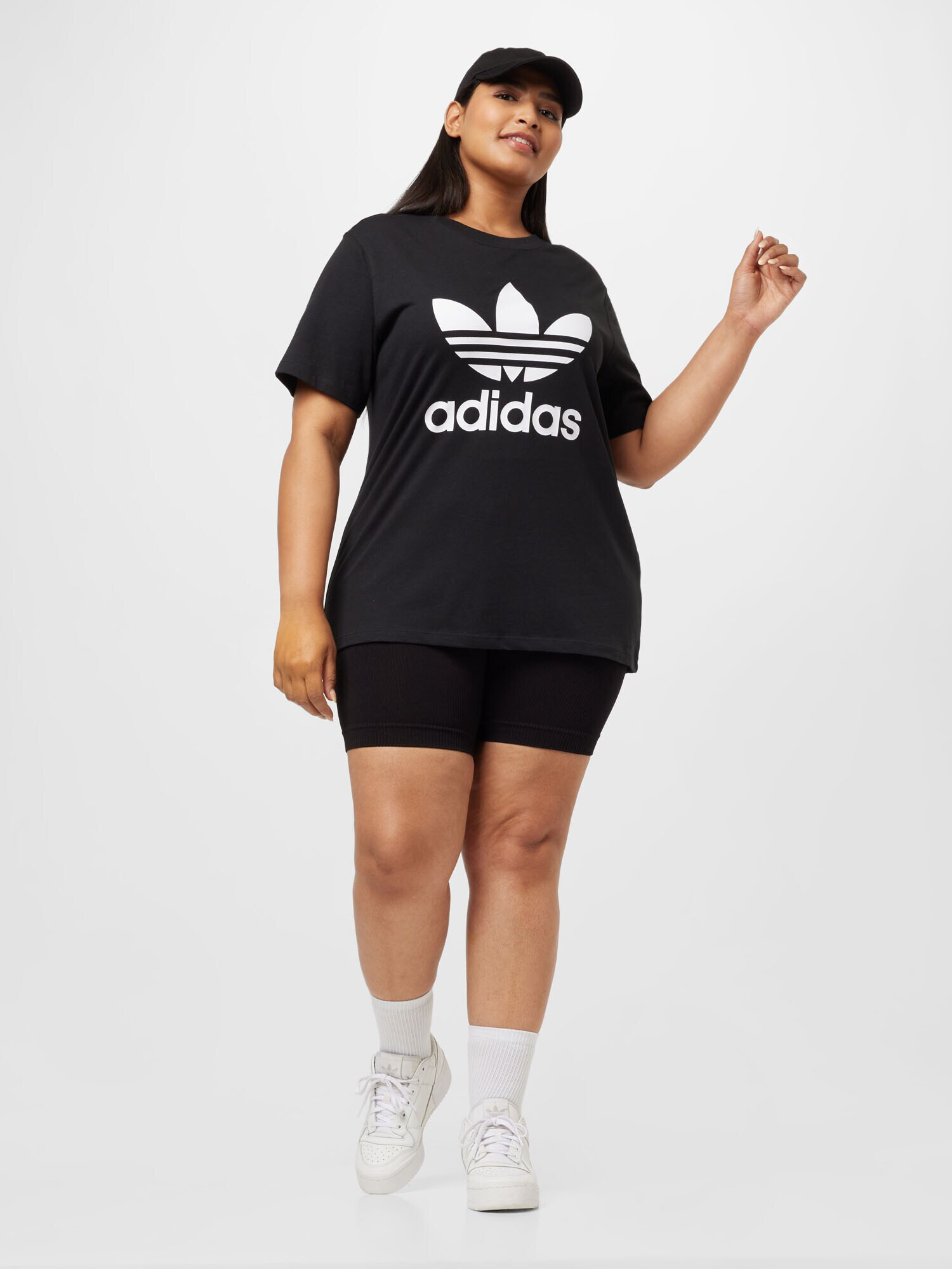 ADIDAS ORIGINALS Tricou 'Adicolor Classics Trefoil ' negru / alb - Pled.ro