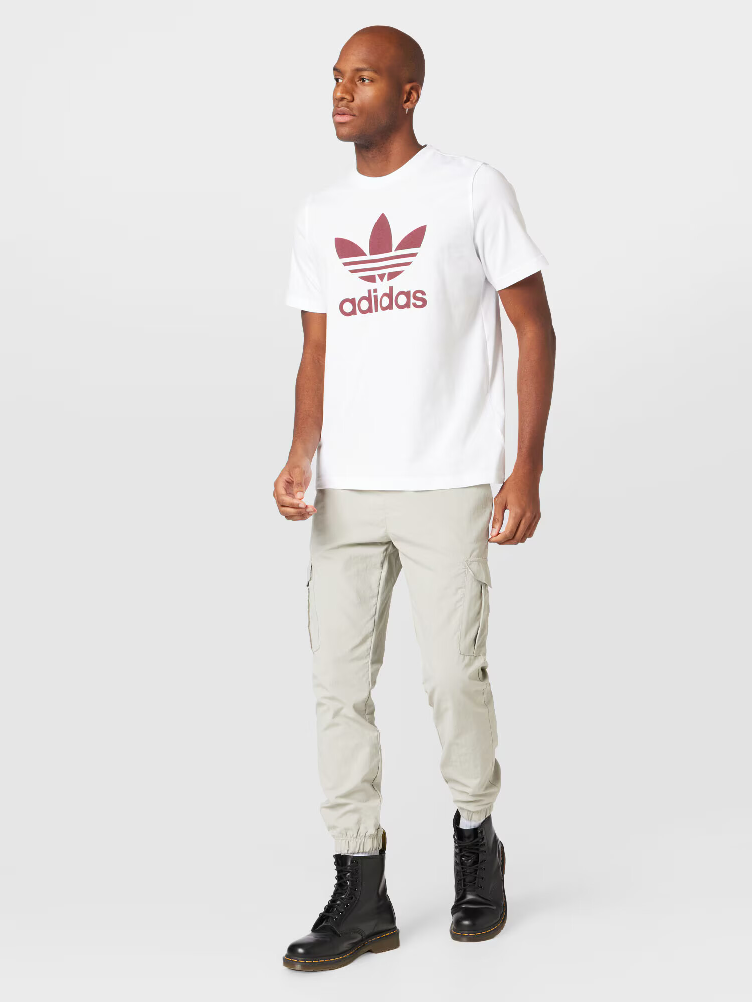 ADIDAS ORIGINALS Tricou 'Adicolor Classics Trefoil' roșu bordeaux / alb - Pled.ro