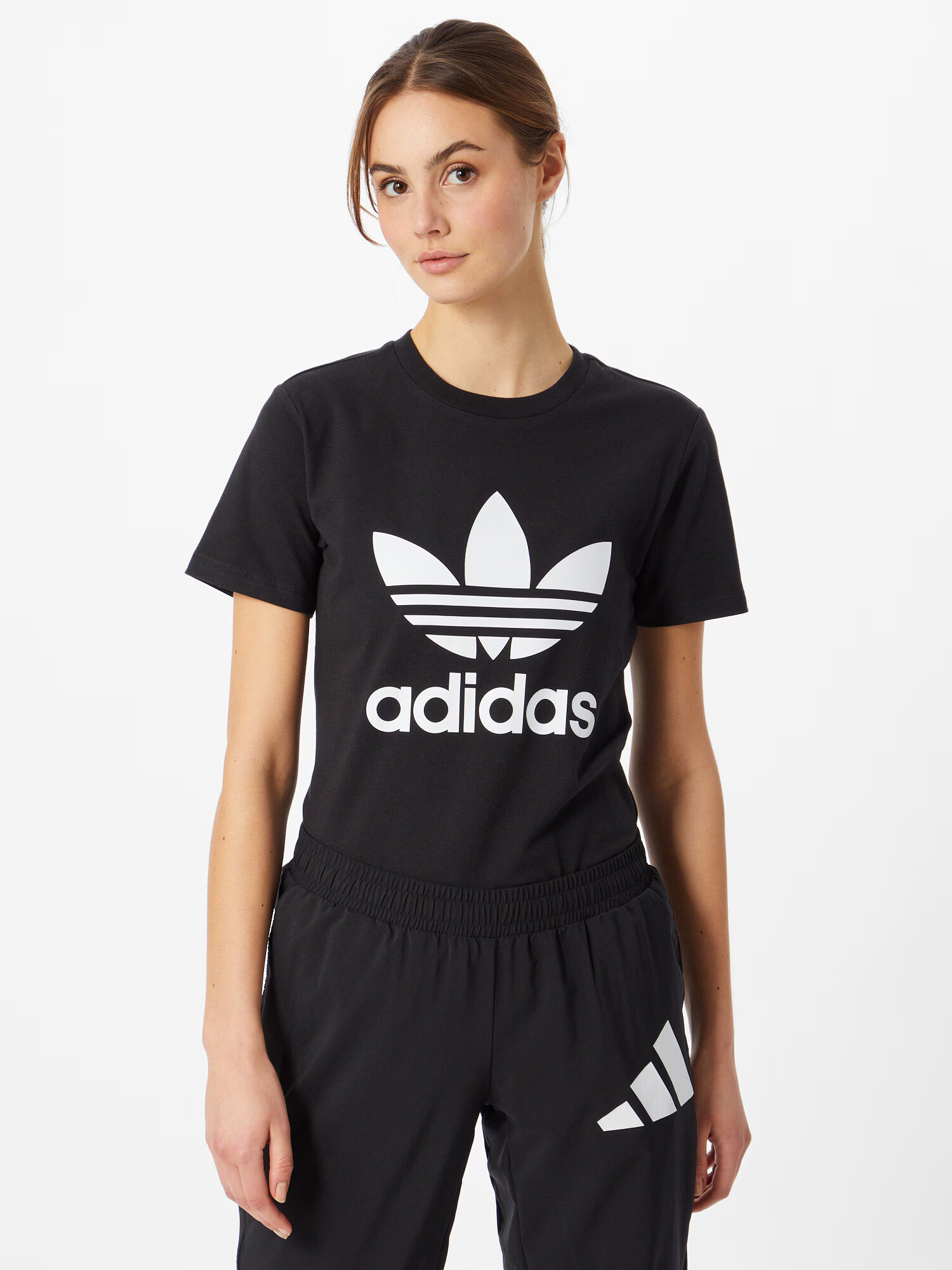 ADIDAS ORIGINALS Tricou 'Adicolor Classics Trefoil' negru / alb - Pled.ro