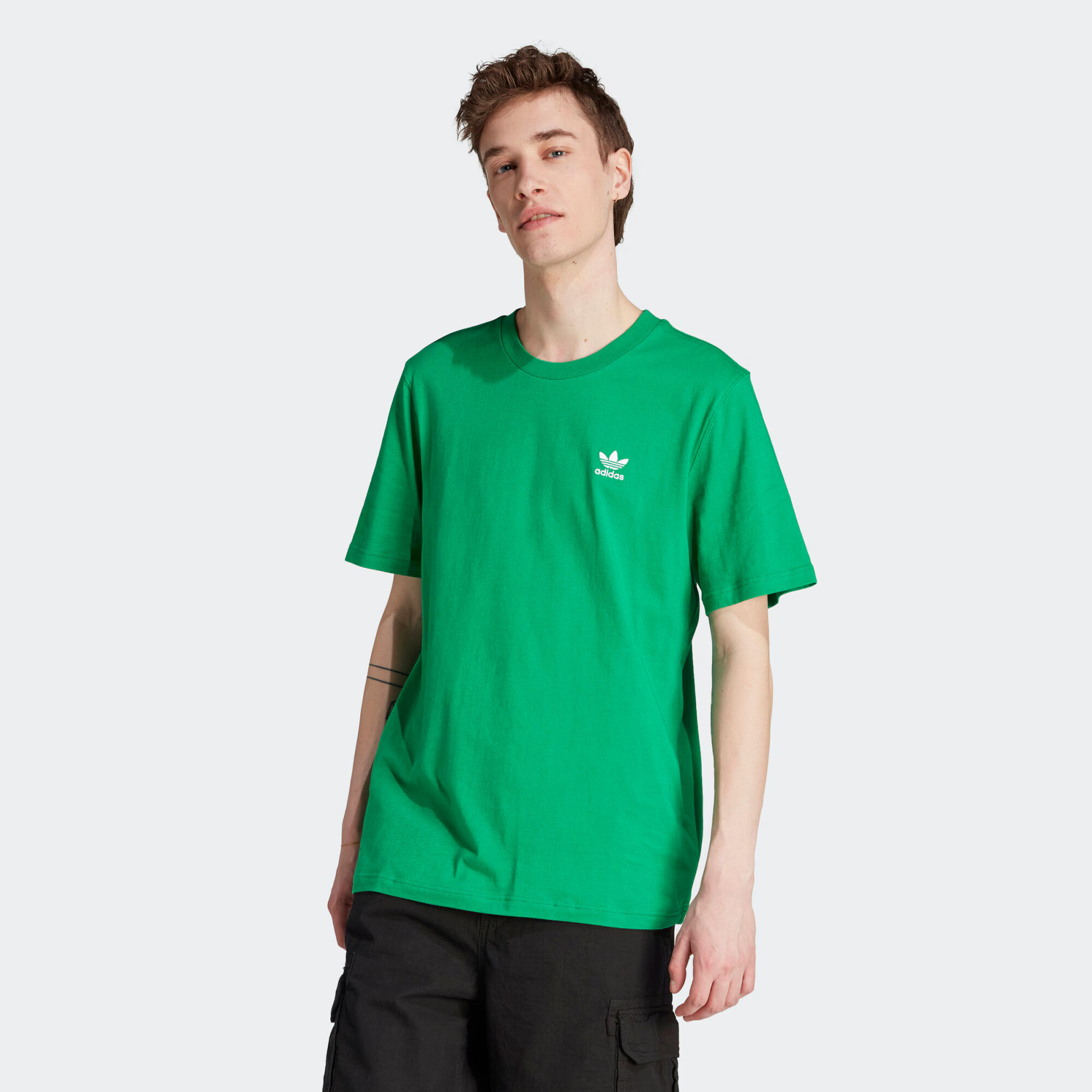 ADIDAS ORIGINALS Tricou 'Trefoil Essentials' verde / alb - Pled.ro