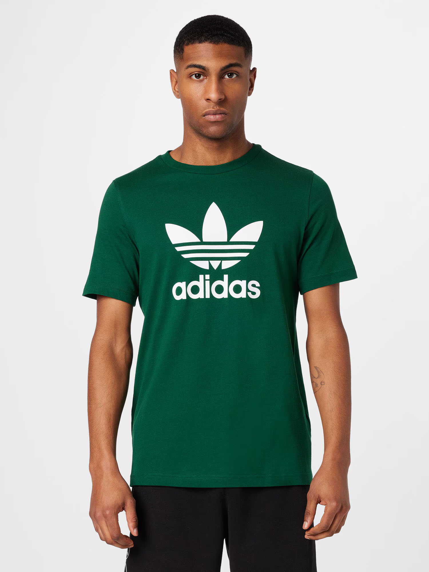 ADIDAS ORIGINALS Tricou 'Adicolor Classics Trefoil' verde închis / alb - Pled.ro