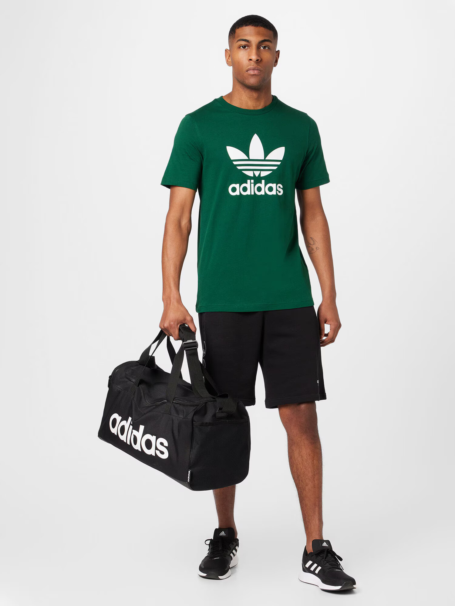 ADIDAS ORIGINALS Tricou 'Adicolor Classics Trefoil' verde închis / alb - Pled.ro