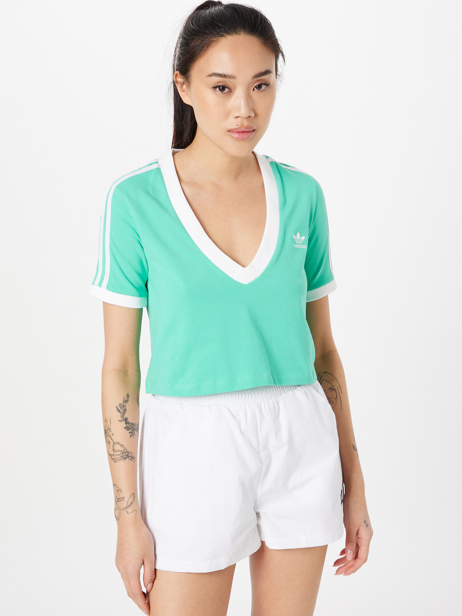 ADIDAS ORIGINALS Tricou verde jad / alb - Pled.ro