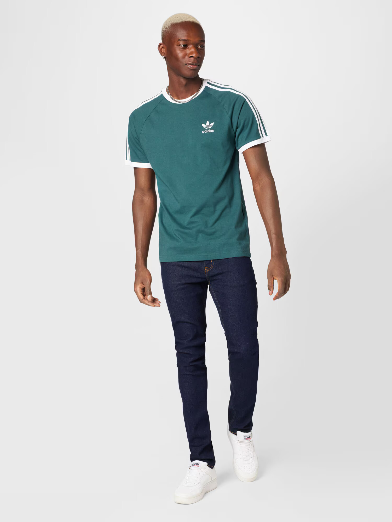 ADIDAS ORIGINALS Tricou verde smarald / alb - Pled.ro